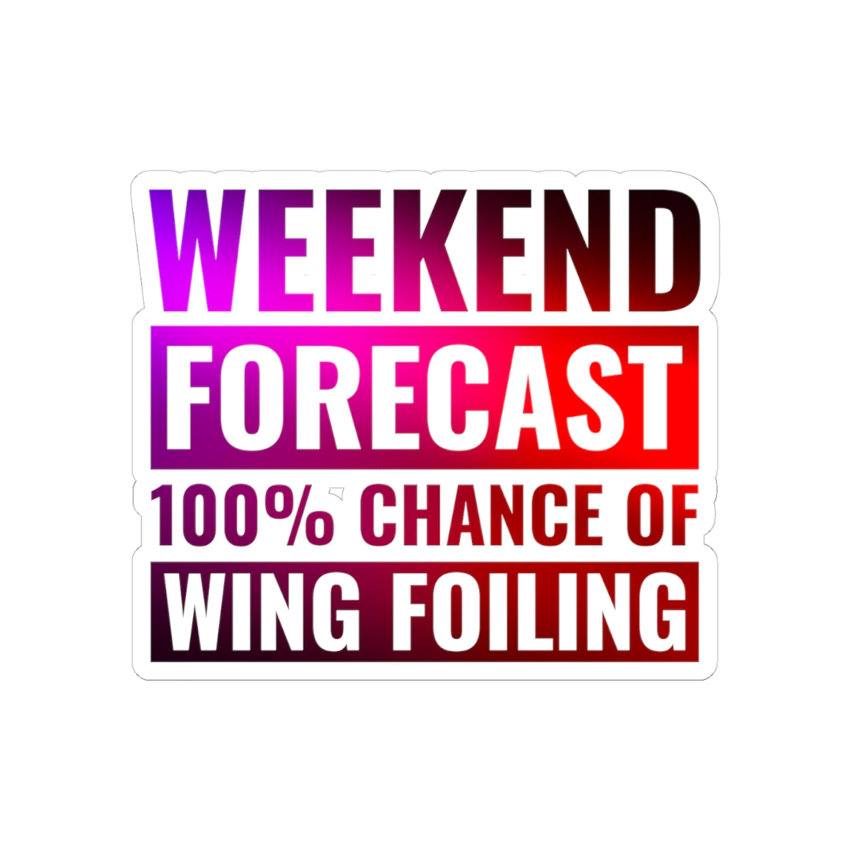 Weekend Wing Foiling Sticker - Water Sports Passion Vinyl Decal