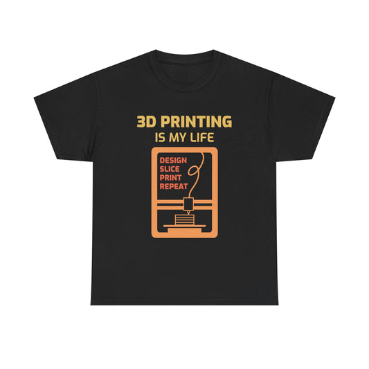 3D Printer T-Shirt – Minimalist Design Slice Print Repeat Graphic for Makers Technology Enthusiasts