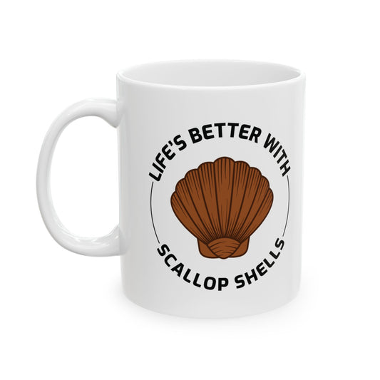 Scallop Shell Mug, Ocean Lover, Beach Life Gift