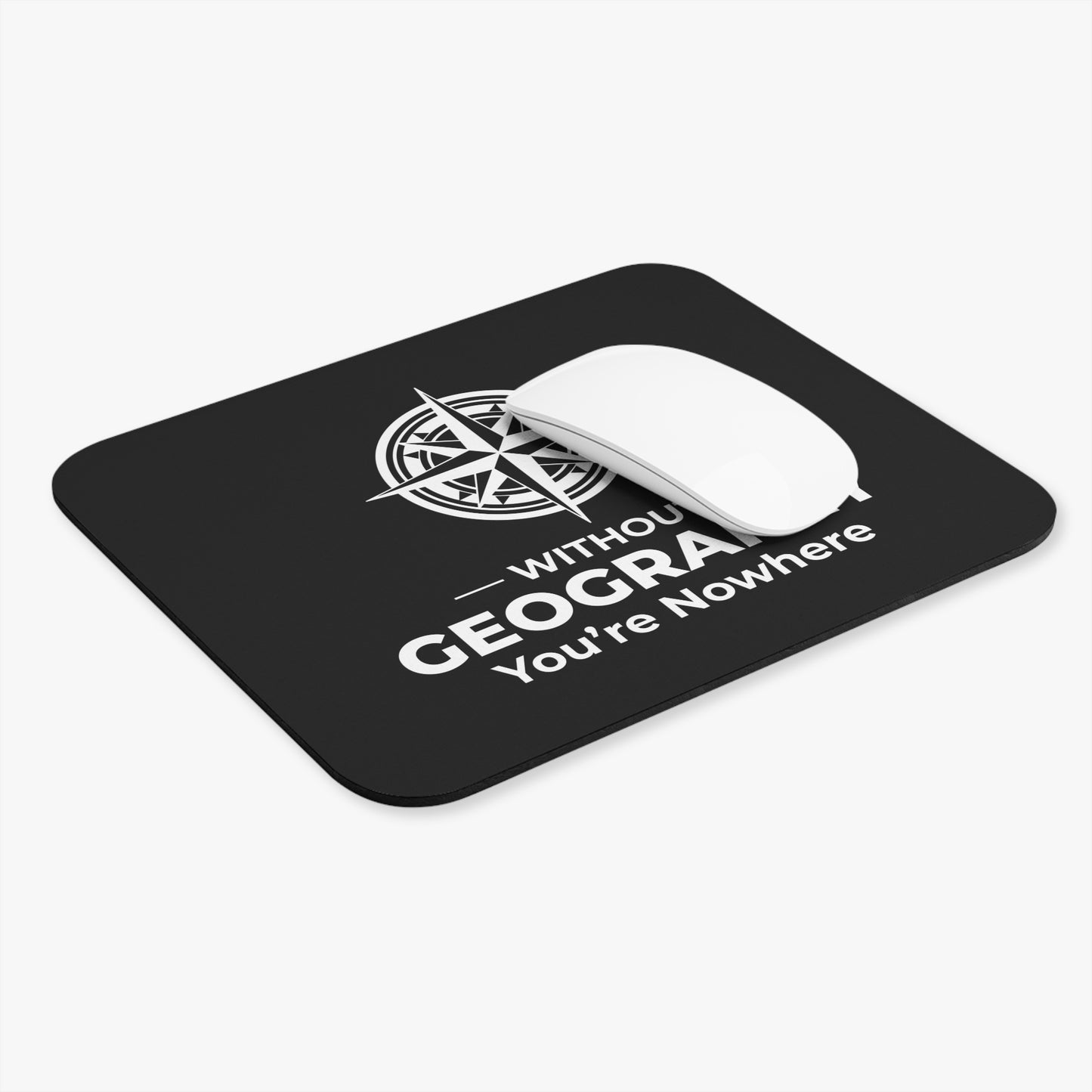 Humorous Geography Mouse Pad - Cartography Compass Non-Slip Rubber Base for Geographers & Travelers