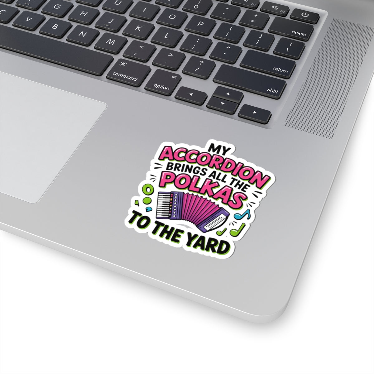Accordion Player Sticker - Street Art Polka Humor Decal for Musicians, Party Starters, Polka Band Members