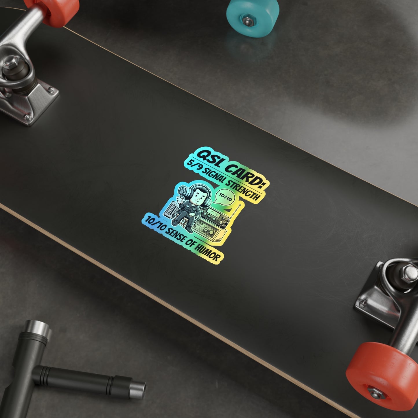 Amateur Ham Radio Operator Stickers Holographic Vinyl Decal - Signal Report & QSO Humor