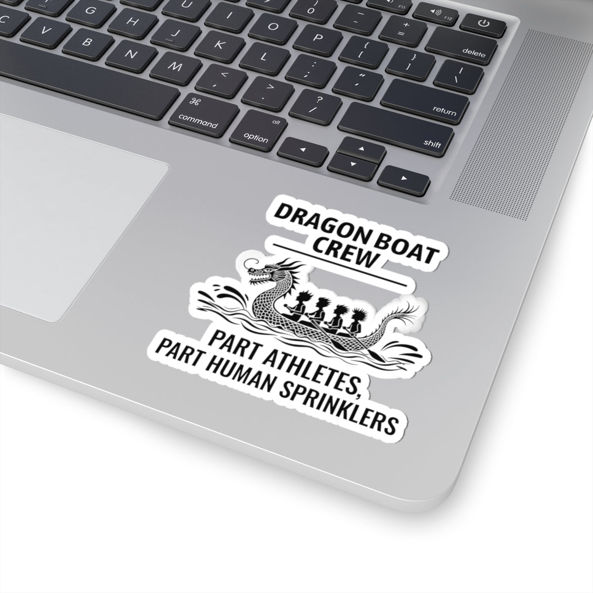 Humorous Dragon Boat Sticker - Athlete Sprinkler Vinyl Decal for Paddling Teams & Water Sports