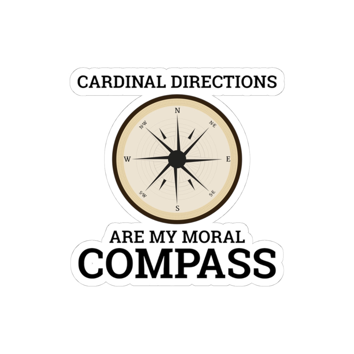 Principled Cartography Sticker - Moral Compass Vinyl Decal for Licensed Surveyors & GIS Ethicists