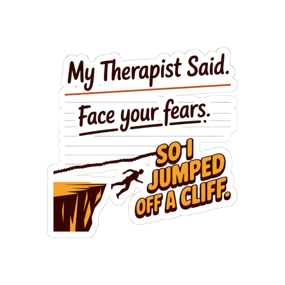BASE Jumping Sticker – Funny Therapist Cliff Jump Humor Decal for Extreme Sports Fans Adrenaline Junkies