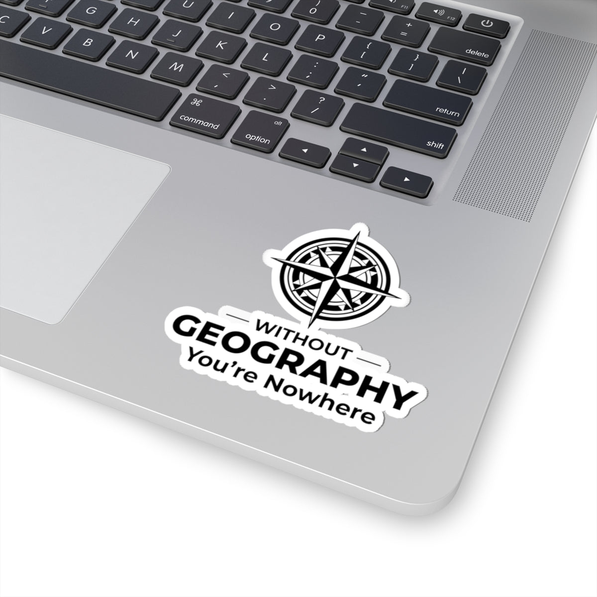 "Geography Matters Sticker - Nowhere Vinyl Decal for Mappers & Educators."