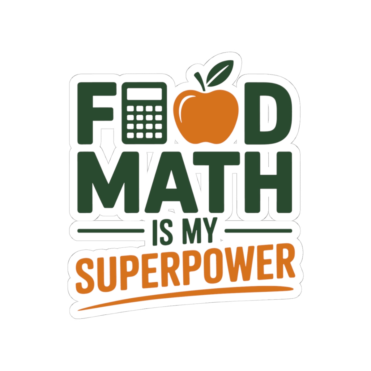 Food Math Dietitian Sticker - Nutrition Calculation Vinyl Decal for Registered Dietitians, Nutritionists