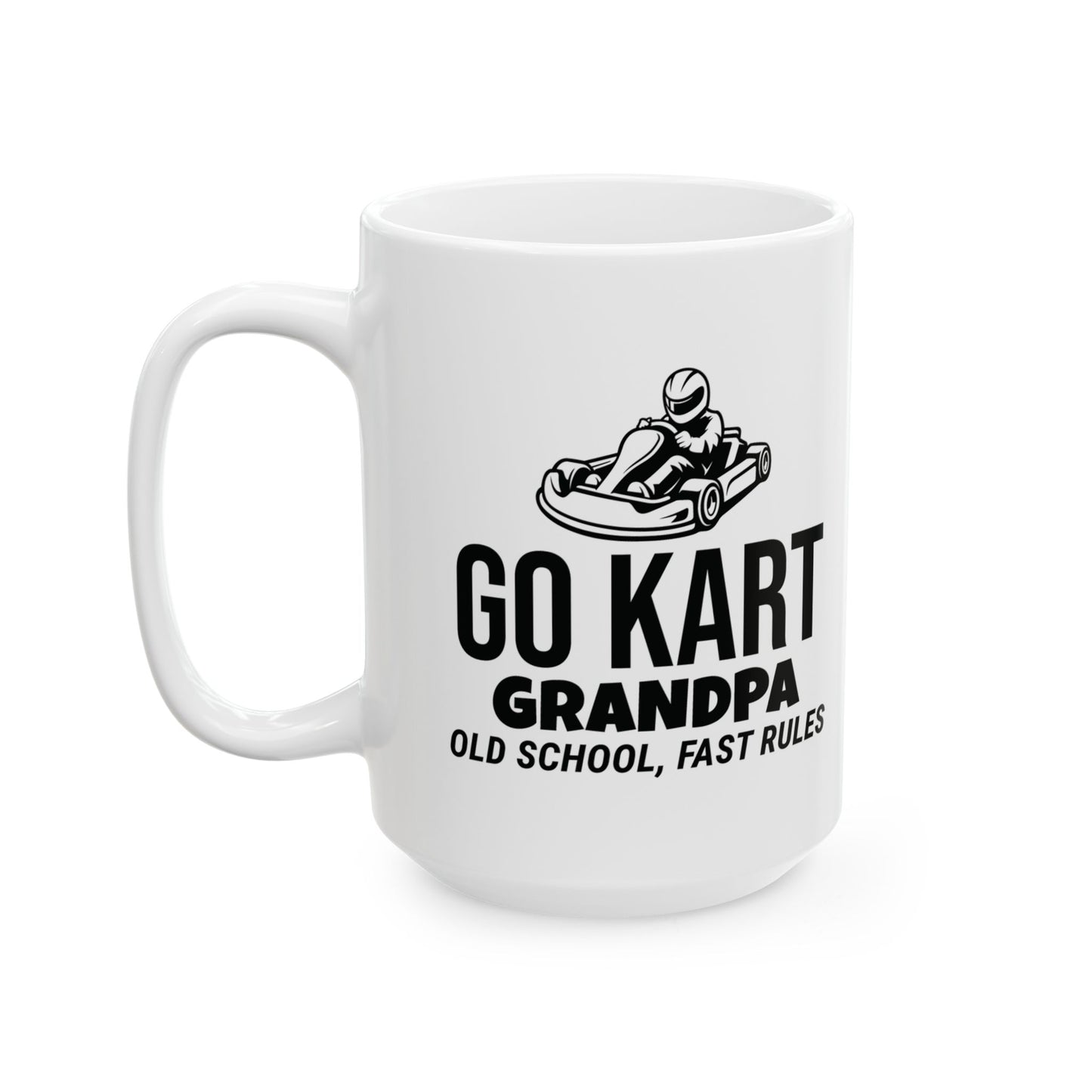 Go Kart Grandpa Mug - Old School, Fast Rules Design