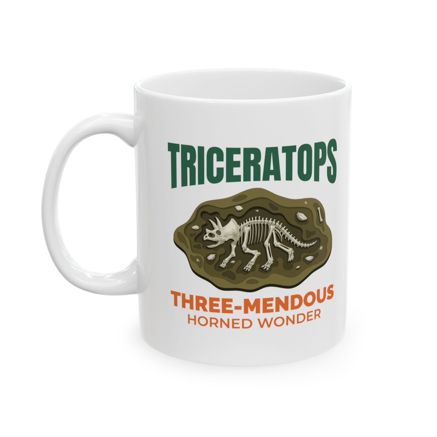 Triceratops Dinosaur Fossil Mug - Three-Mendous Horned Wonder