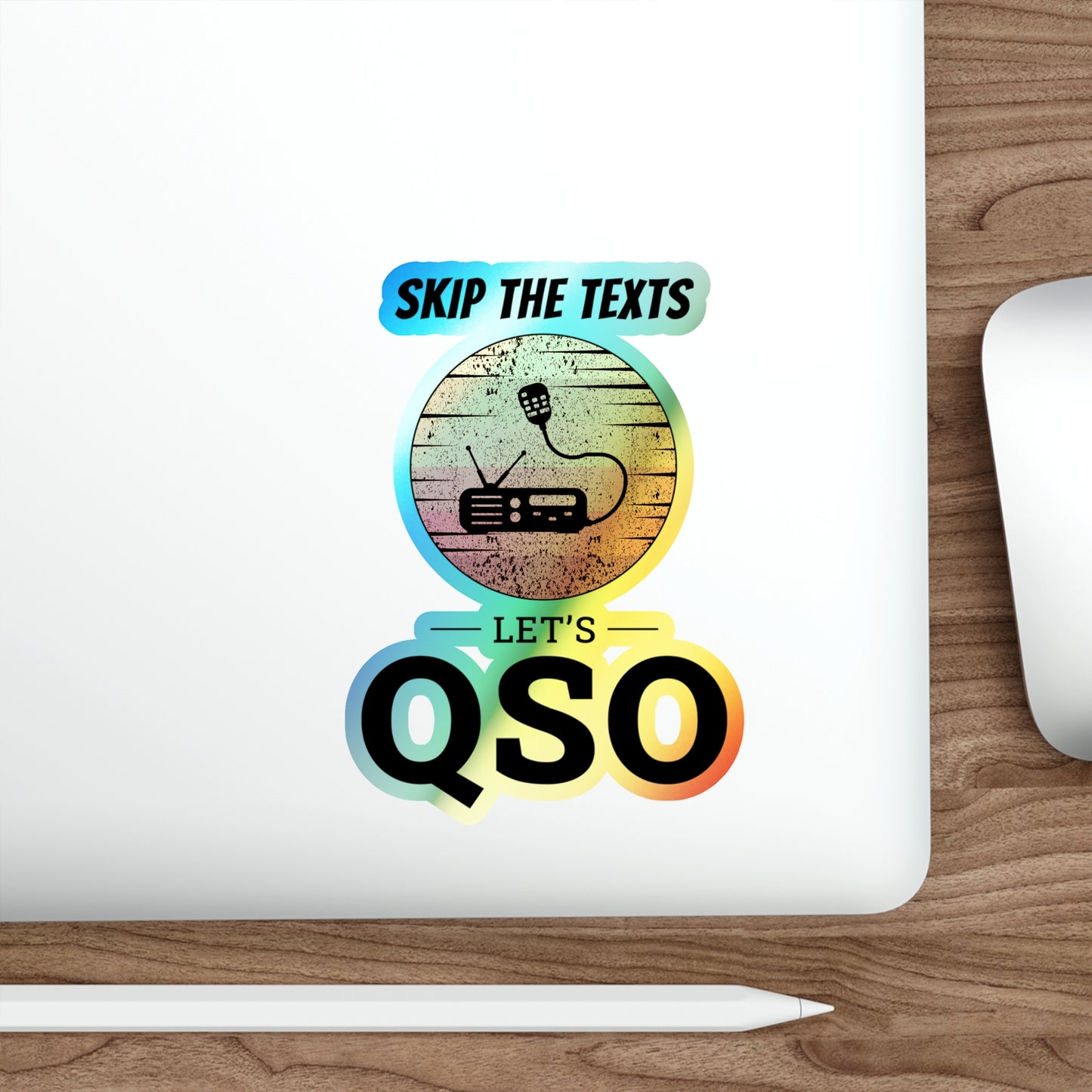 Amateur Ham Radio Operator Stickers Holographic Vinyl Decal - Live QSOs & Real-Time Radio