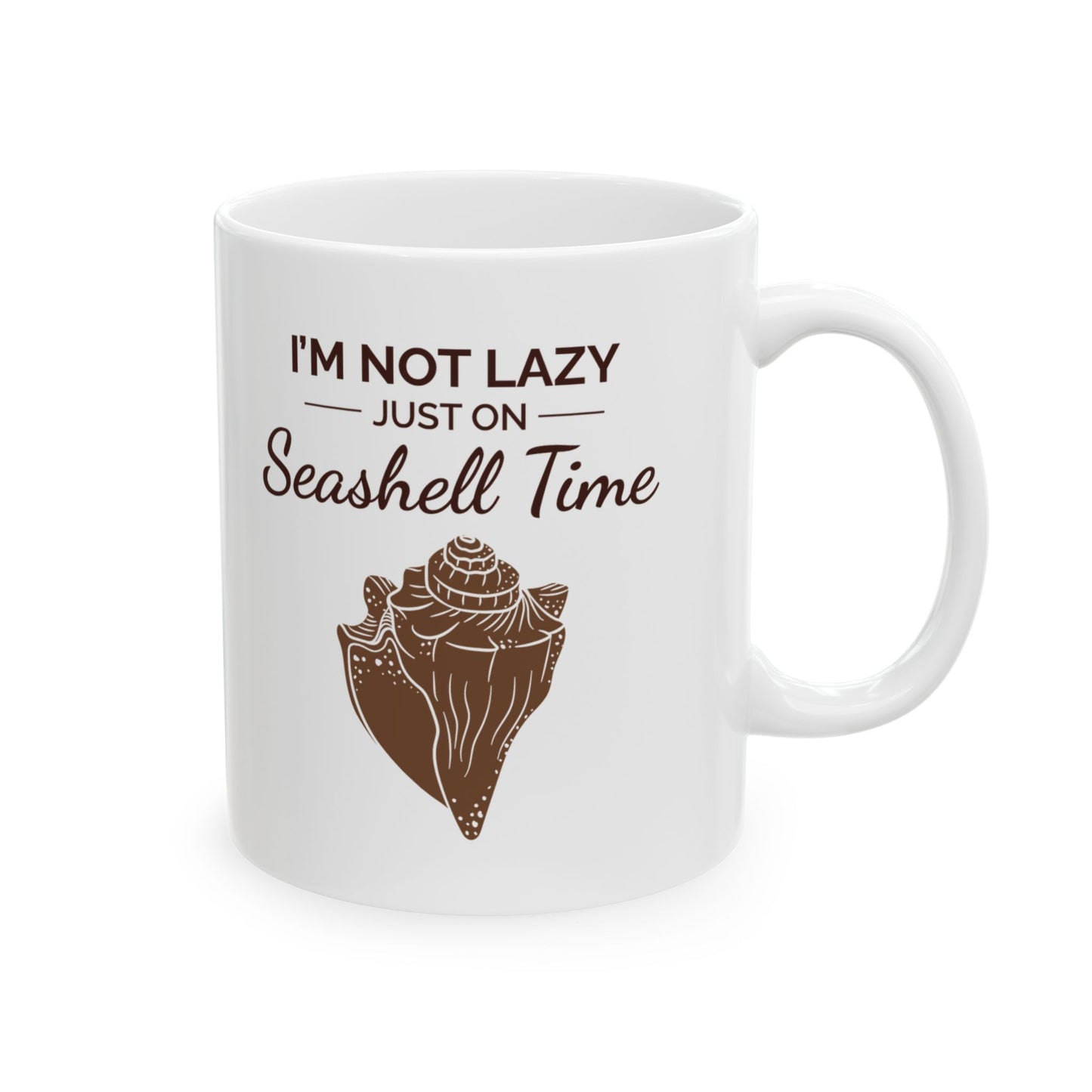Seashell Time Mug, Conch Shell, Beach Lover Gift