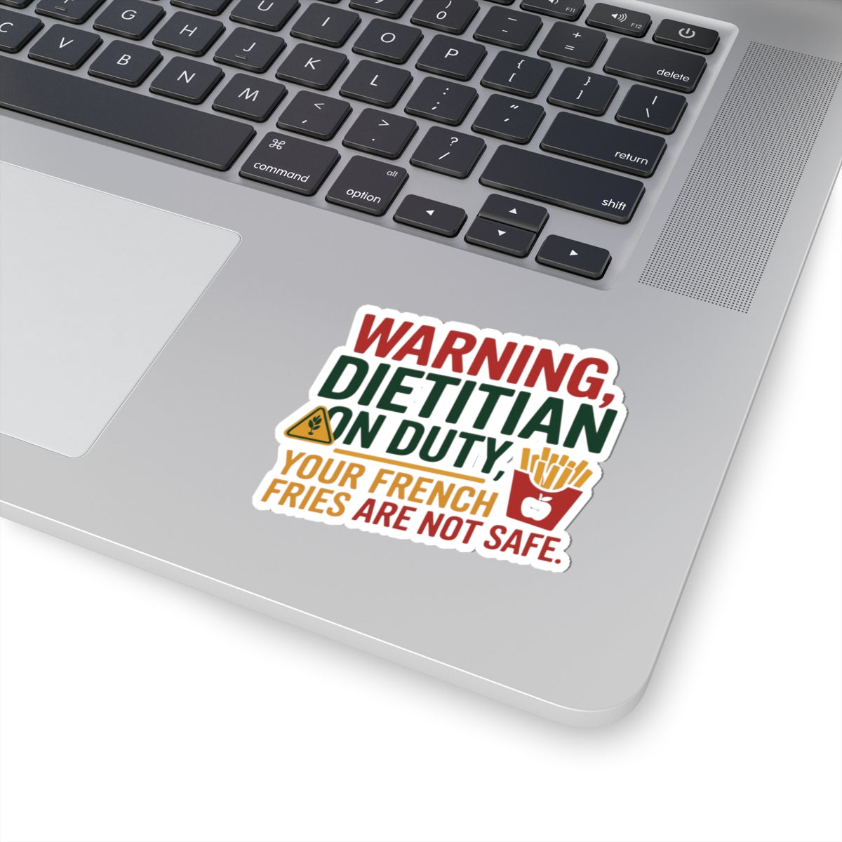 Funny Dietitian Sticker - French Fries Warning Vinyl Decal for Registered Dietitians, Nutritionists