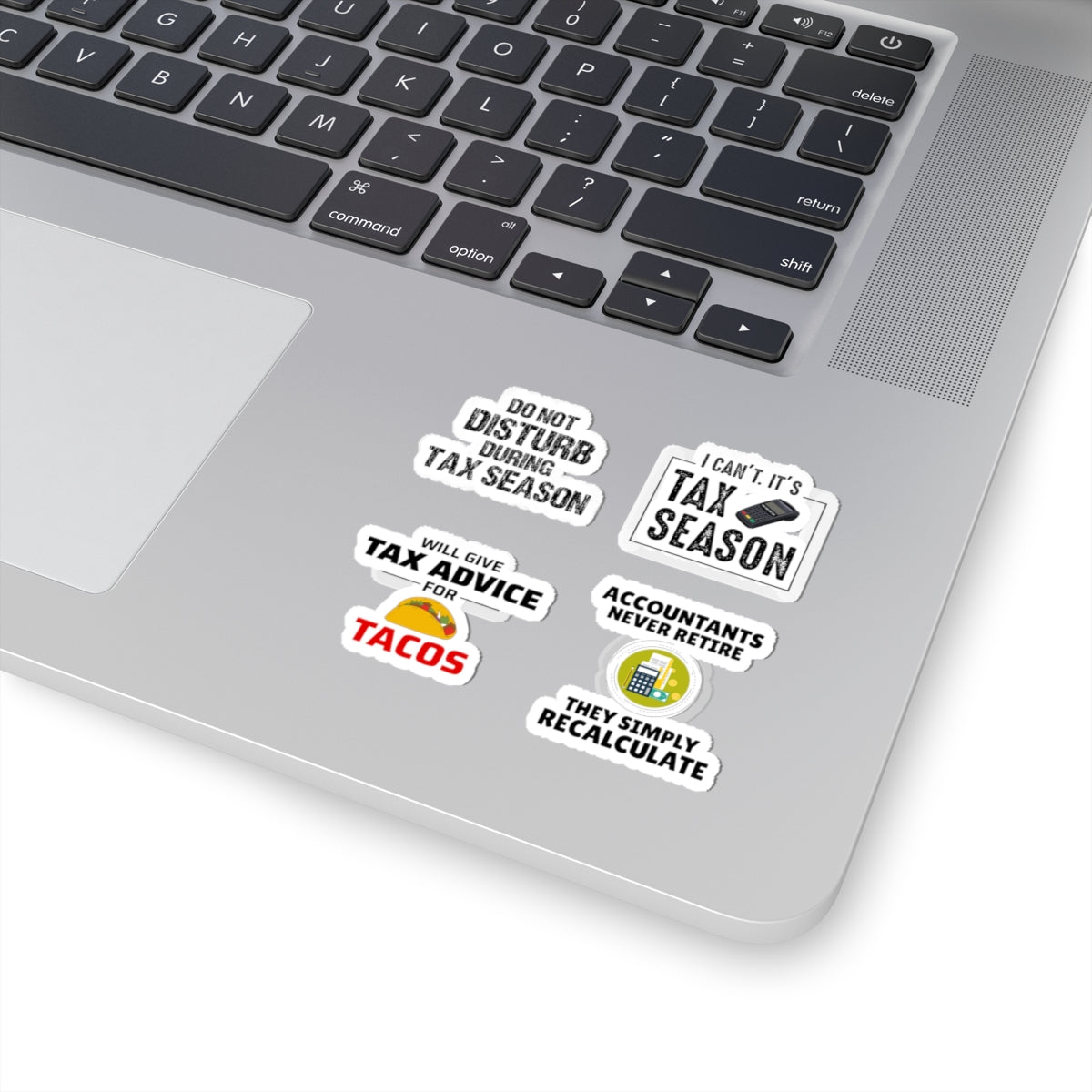 Accountant Sticker Pack – 4 PCS Funny Tax Advice Tacos Decal Set for Accountants CPAs Finance Professionals