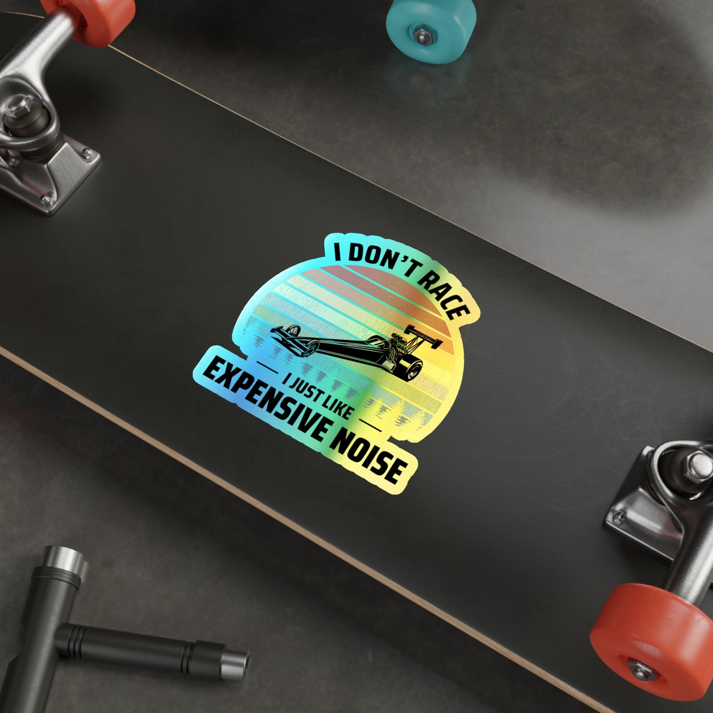 Dragster Drag Racing Hologrpahic Stickers Vinyl – Loud Engine Humor for Race Fans and Speed Addicts