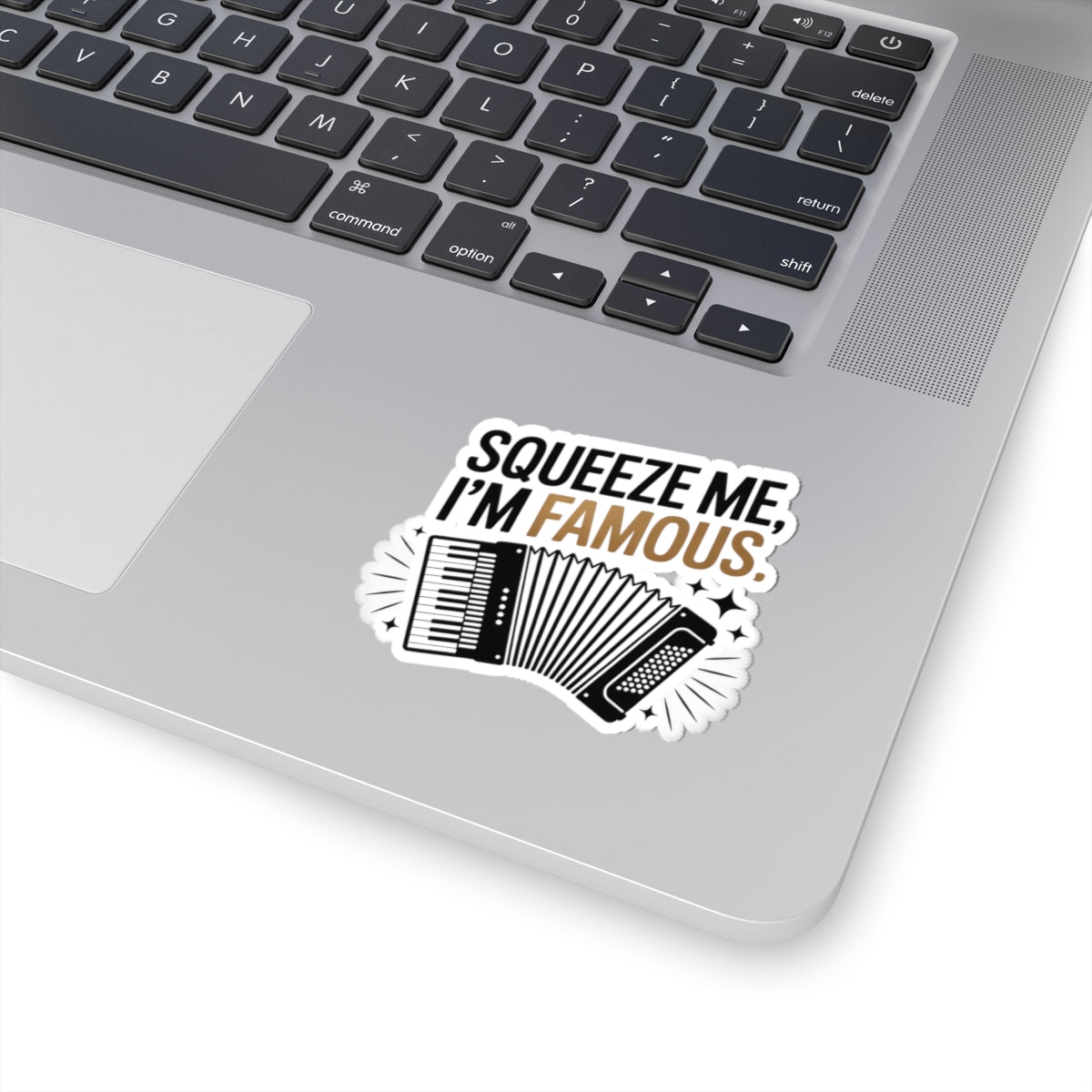 Squeezebox Sticker – Celebrity Parody Decal for Accordionists, Polka Fans