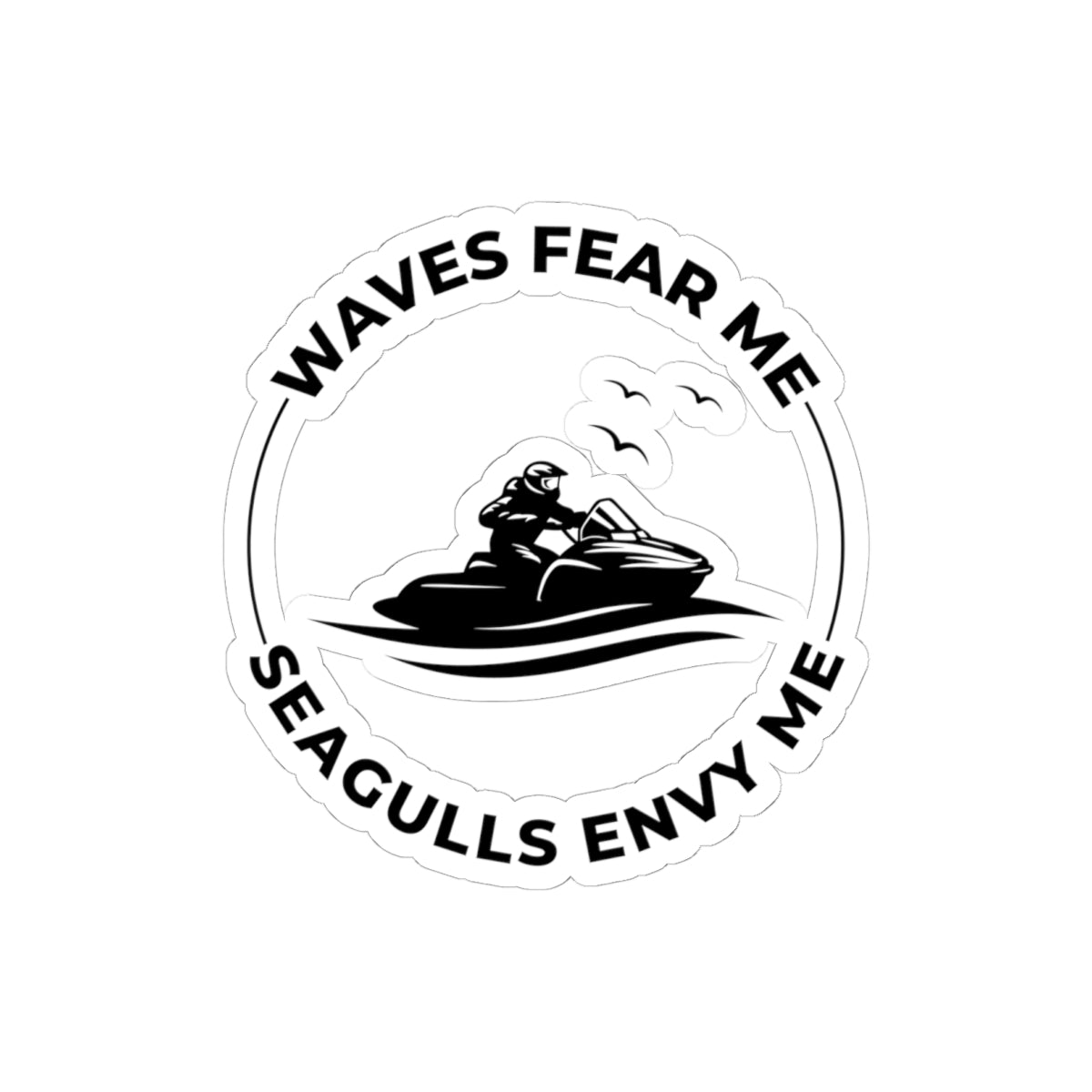 Bold Jet Ski Sticker - Fearless Waves Vinyl Decal for PWC Riders & Water Adventure Lovers