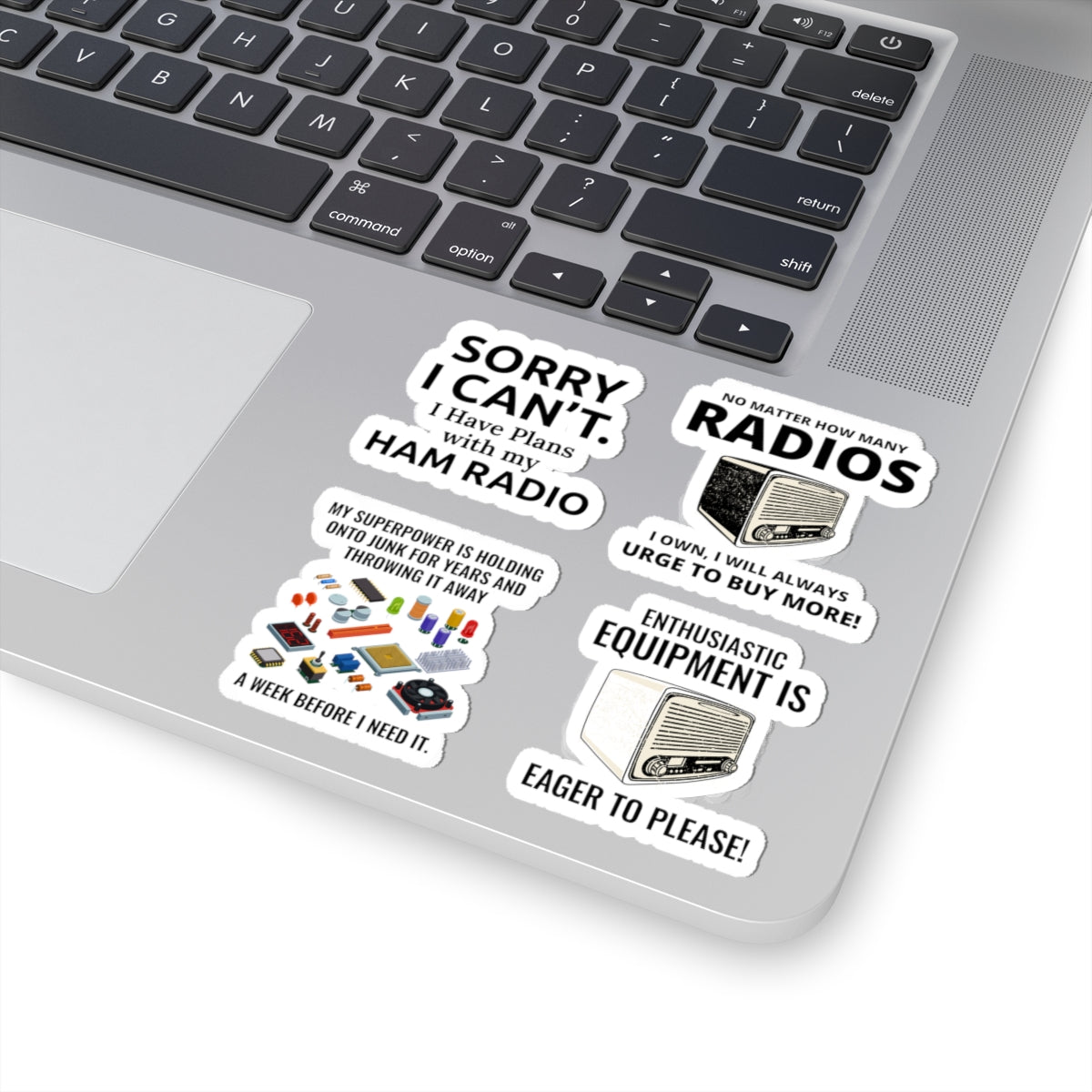 Ham Radio Sticker Pack – 4 PCS Funny Sorry I Have Plans Decals for Amateur Collectors Junk Hoarder Fans