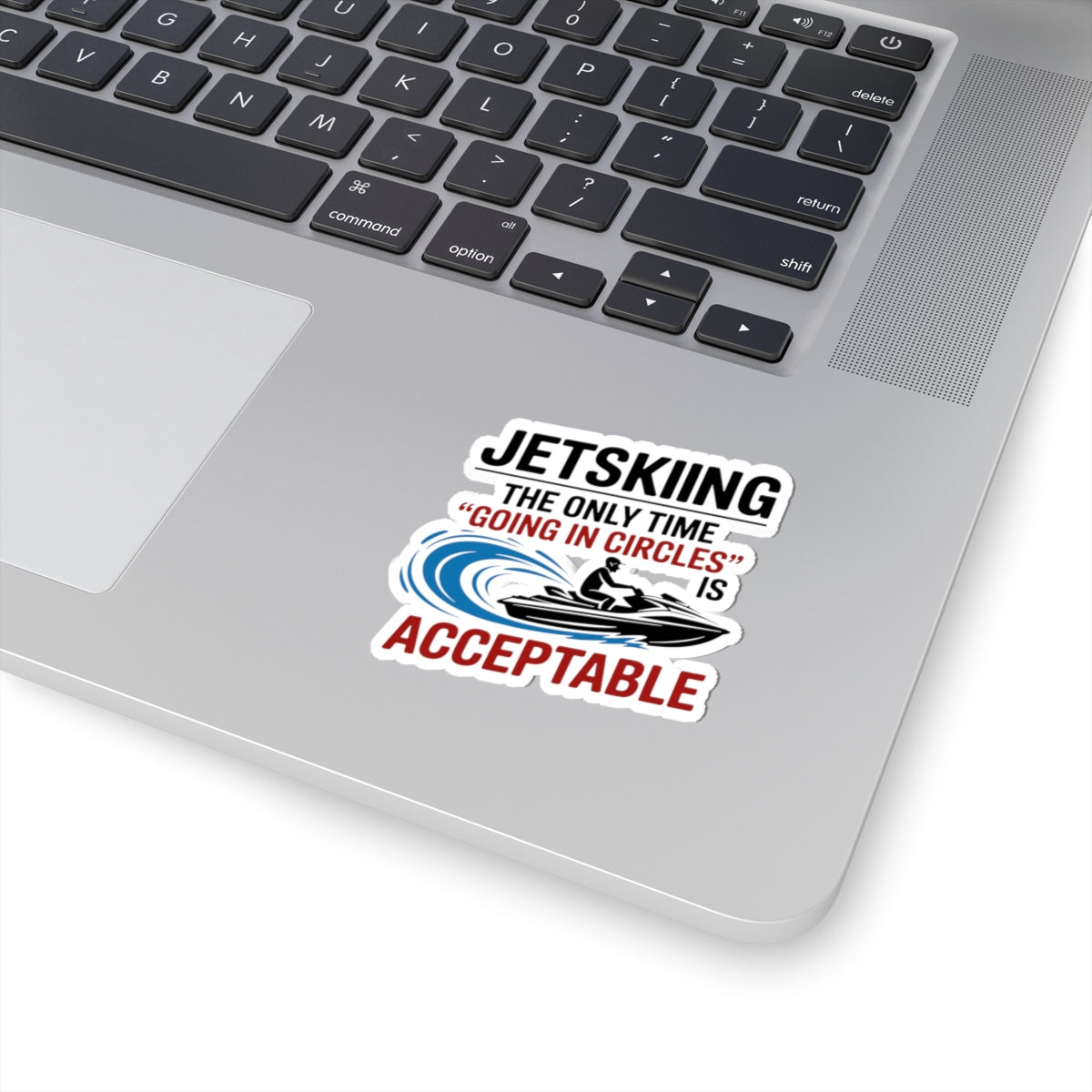 Witty Jet Ski Sticker - Playful PWC Vinyl Decal for Water Sports Fans & Boat Owners