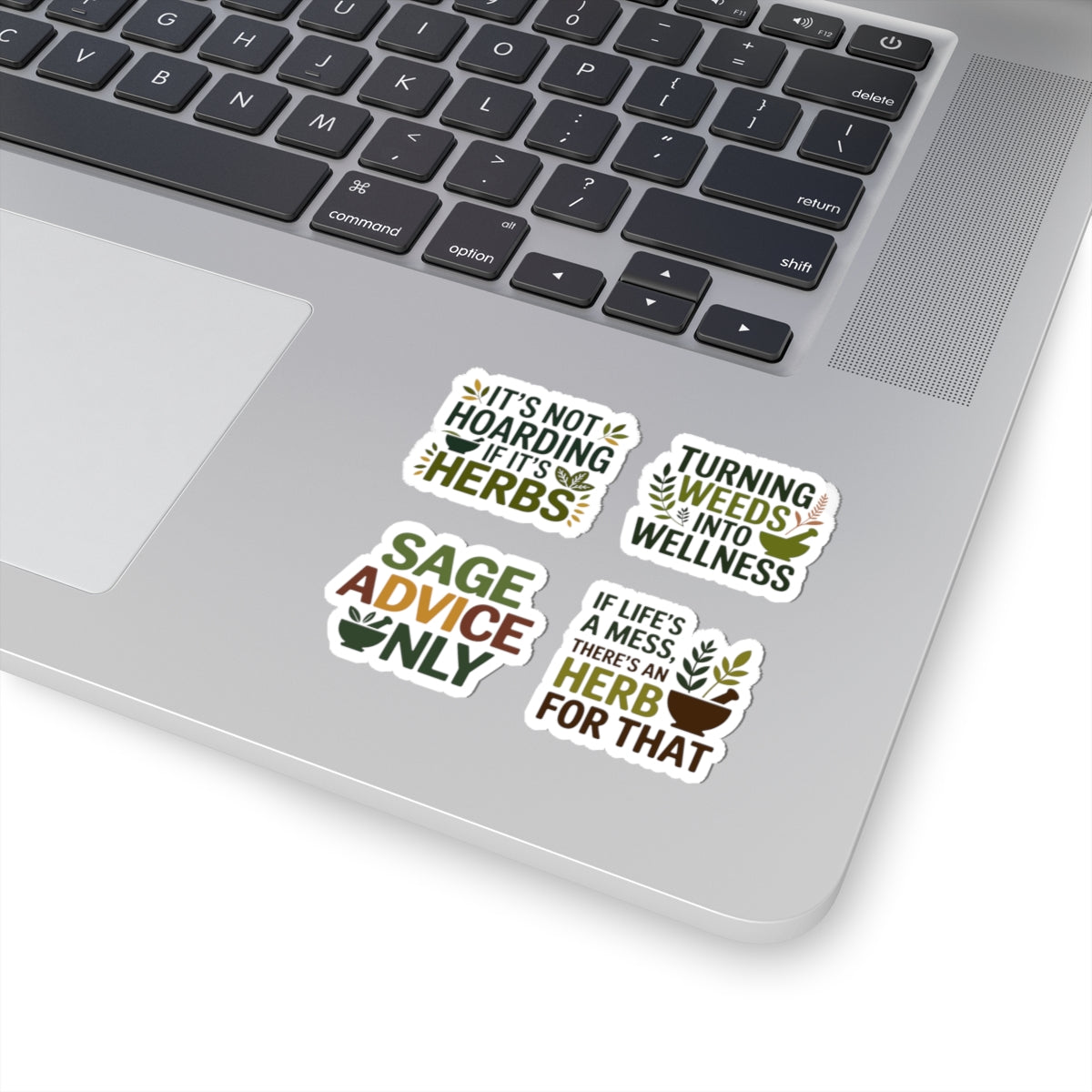 Herbalist Sticker Pack – 4 PCS Funny Sage Advice Herb Decals for Plant Healers Holistic Wellness Fans
