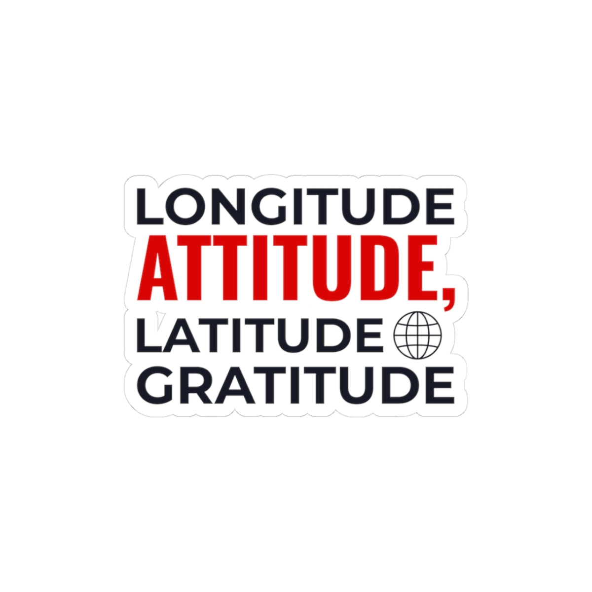 Geographic Gratitude Sticker - Minimalist Coordinates Vinyl Decal for Travelers & Positive Explorers