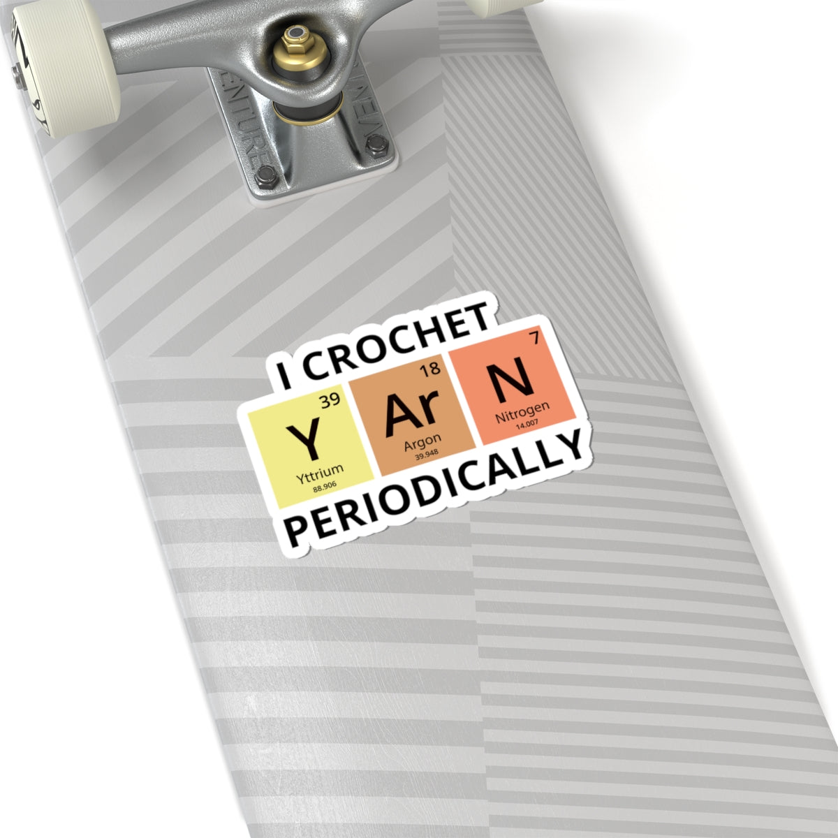 Periodic Crochet Sticker - Science Craft Vinyl Decal for Knitters & Chemistry Enthusiasts