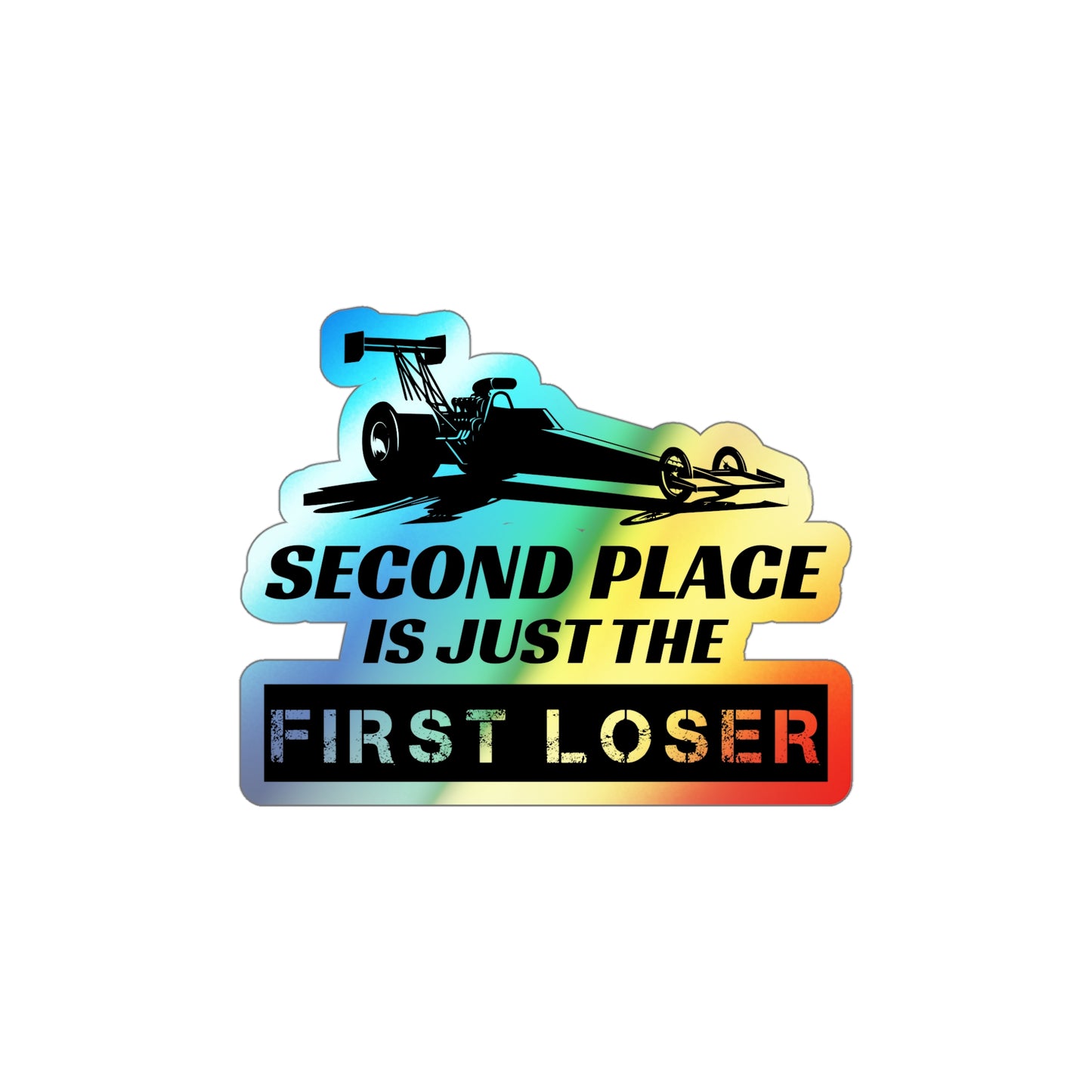 Dragster Drag Racing Holographic Stickers Vinyl – Quarter Mile Car Decal for Motorsports Fans