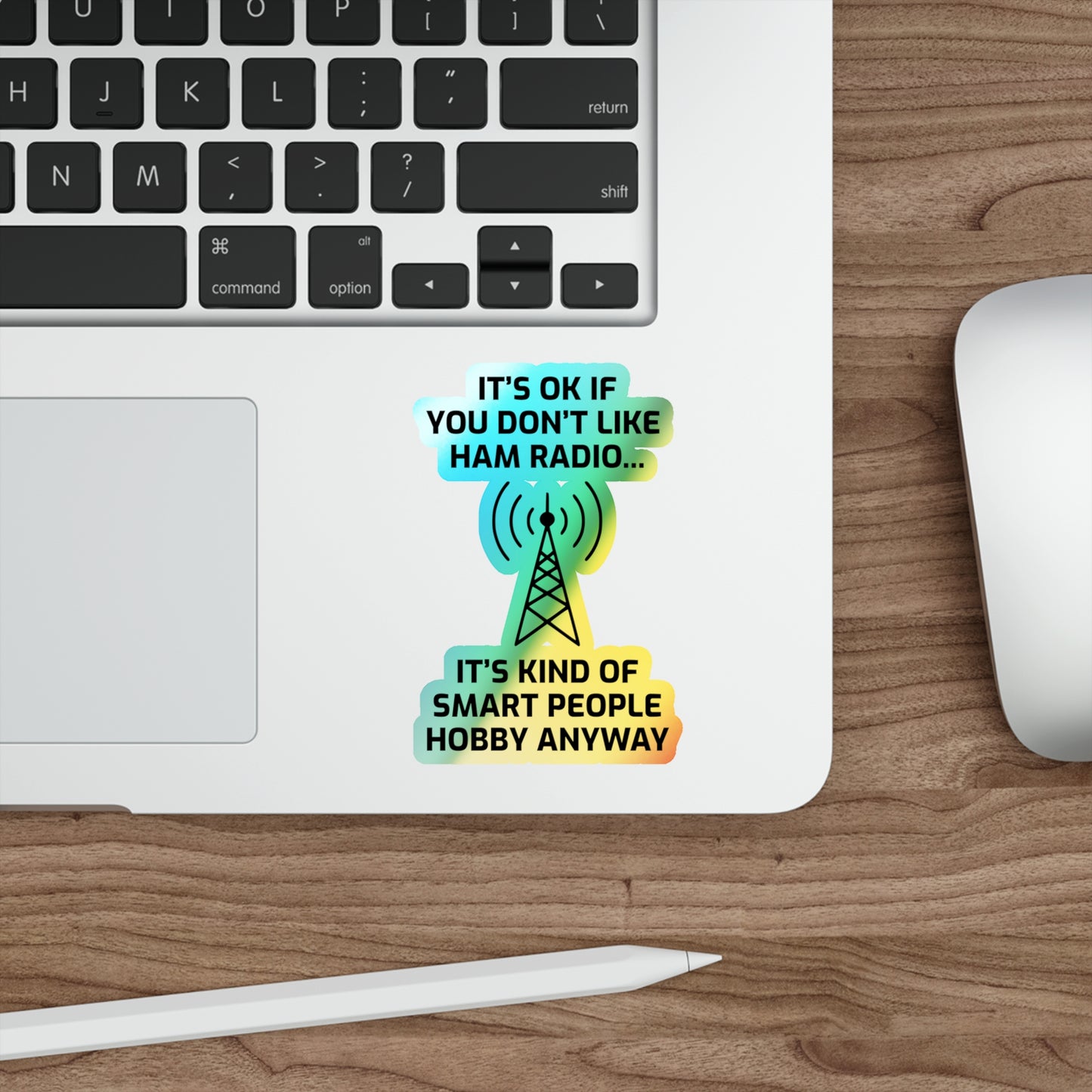 Amateur Ham Radio Operator Stickers Holographic Vinyl Decal - Morse Code & DXing for Tech Enthusiasts