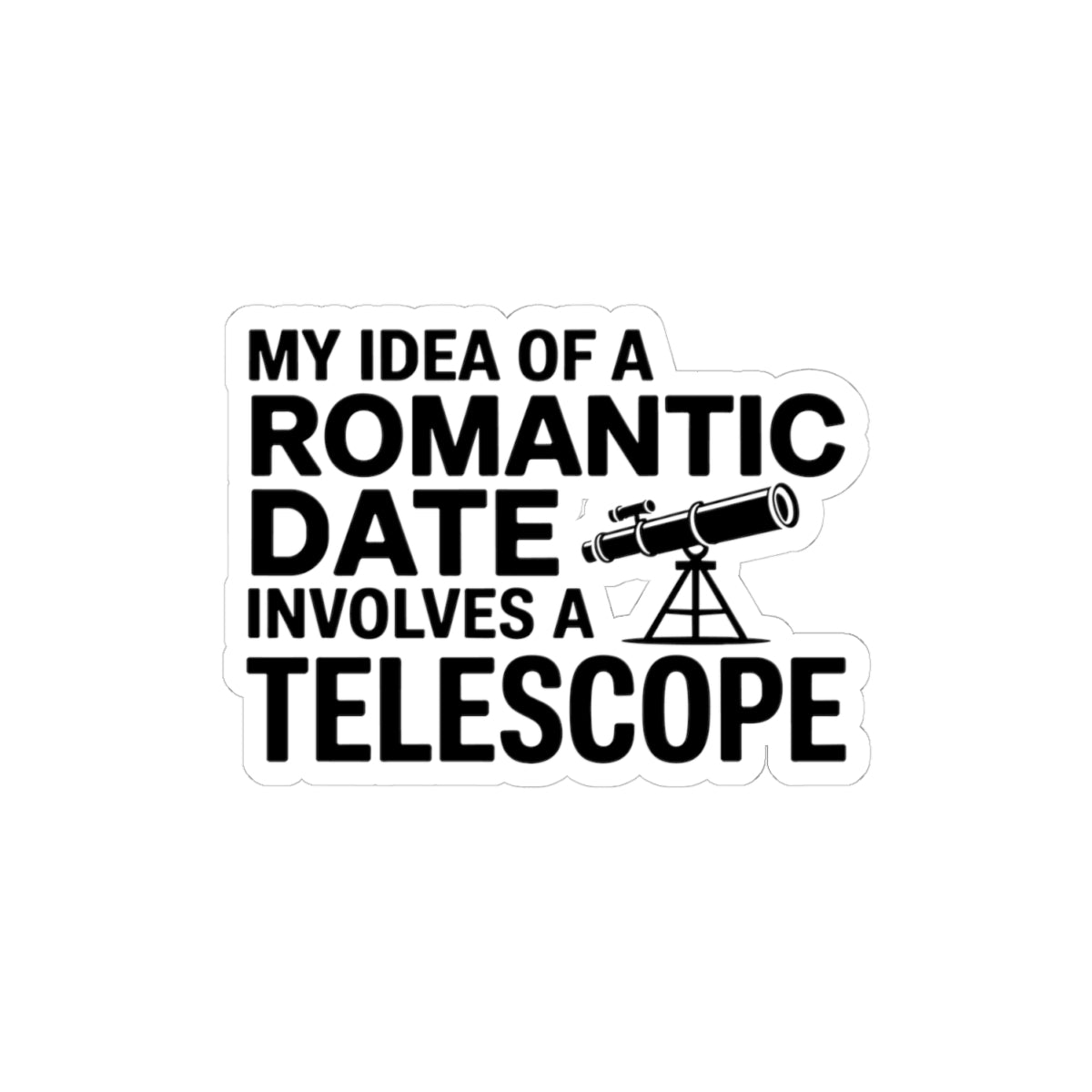 Astronomy Date Sticker - Telescope Romance Vinyl Decal for Star-Crossed Lovers