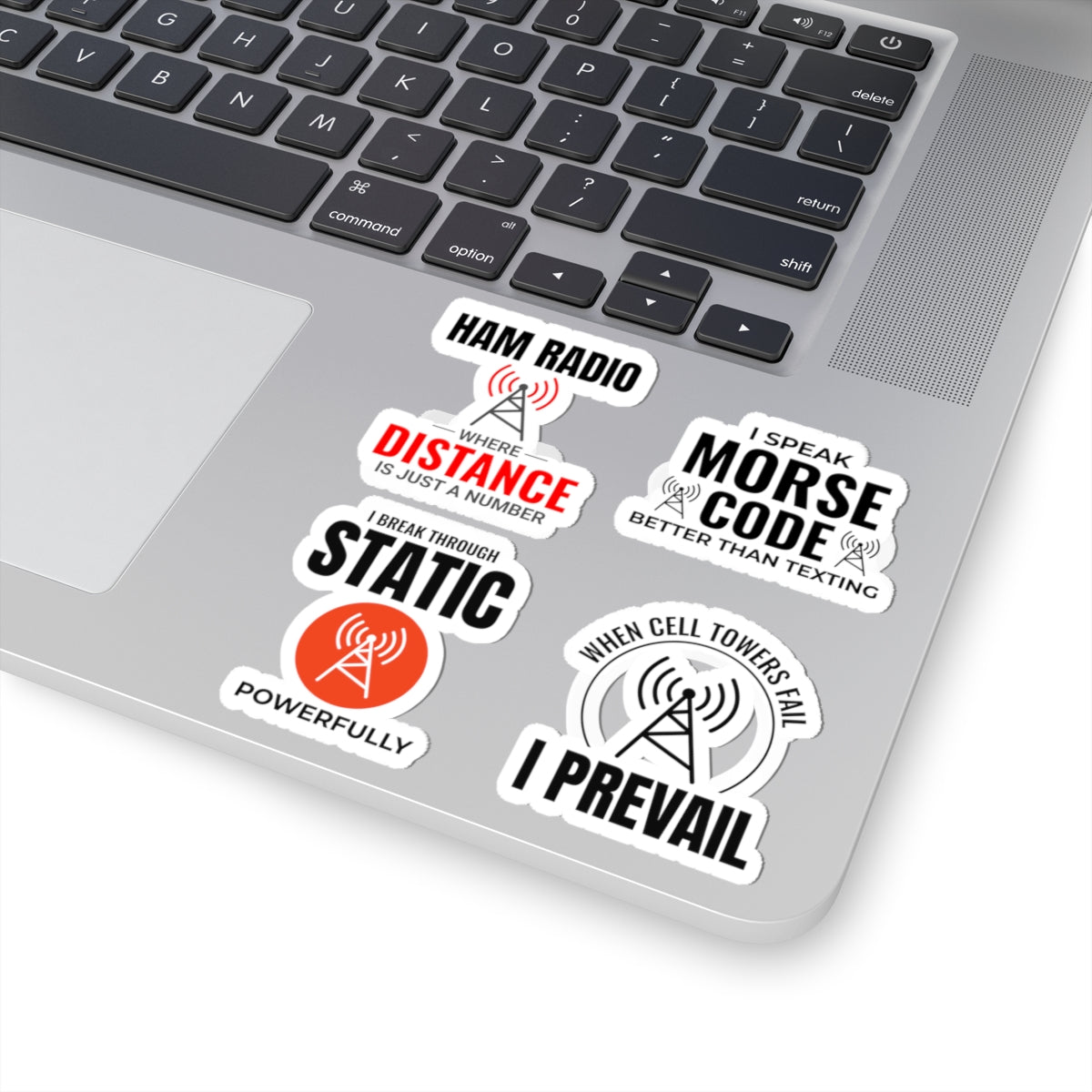 Ham Radio Sticker Pack – 4 PCS Bold Morse Code Operator Decals for Amateur Radio Enthusiasts Hobbyists