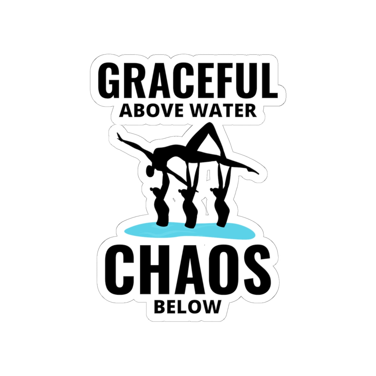 Graceful Synchronized Swimming Sticker - Humorous Vinyl Decal for Swimmers and Coaches
