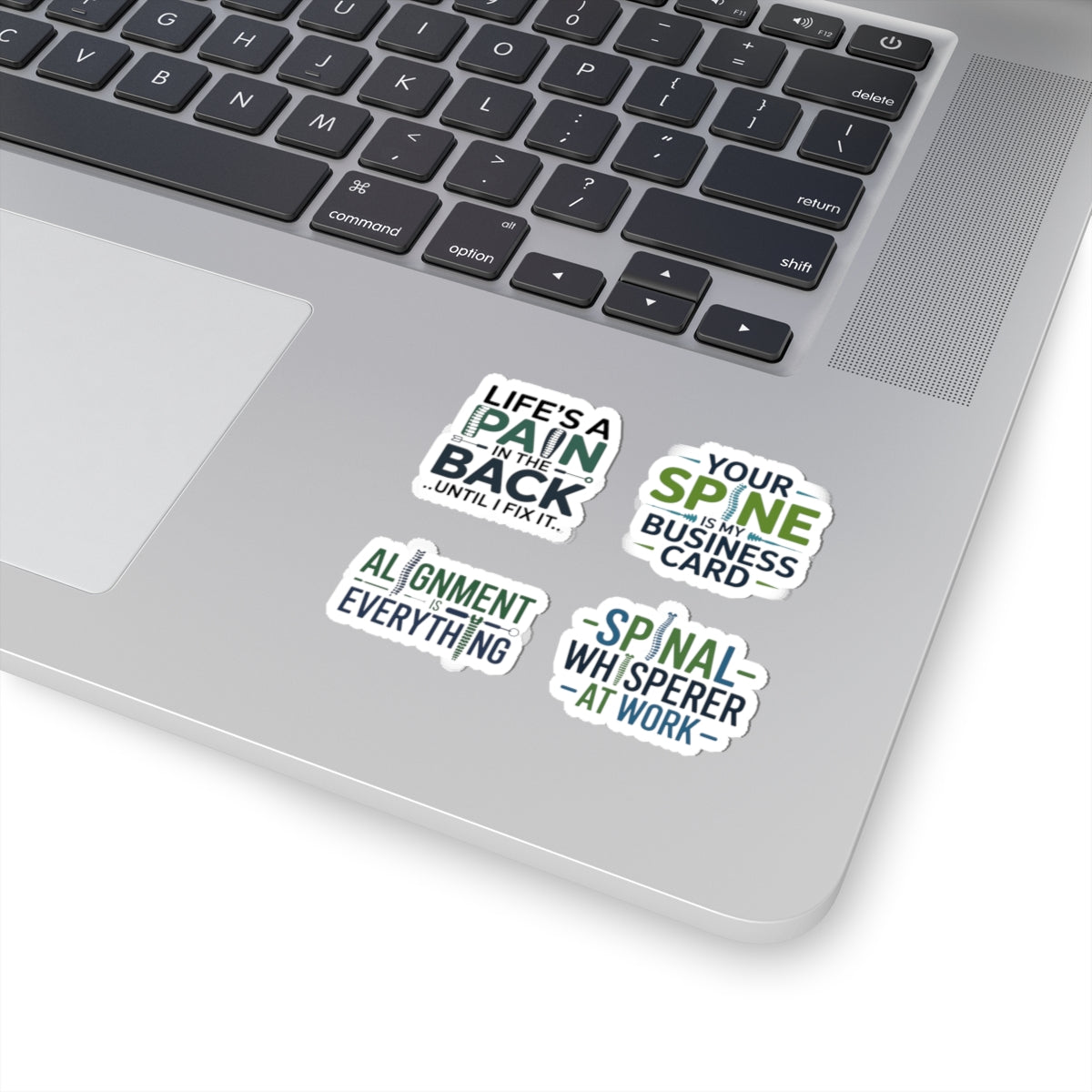 Chiropractor Sticker Pack – 4 PCS Funny Spinal Alignment Decals for Chiropractic Doctors Clinic Staff