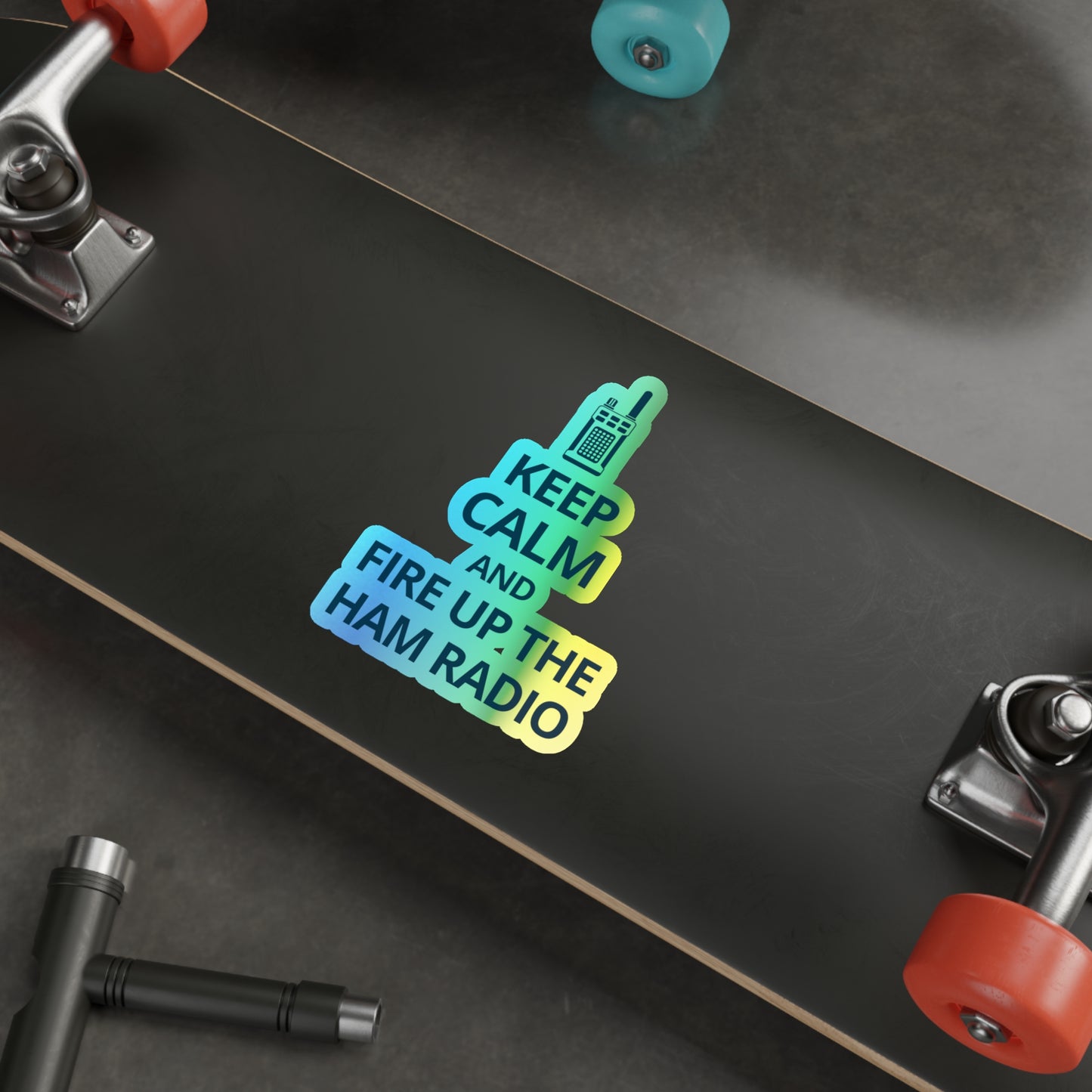 Amateur Ham Radio Operator Stickers Holographic Vinyl Decal - On Air & QSO for Radio Enthusiasts