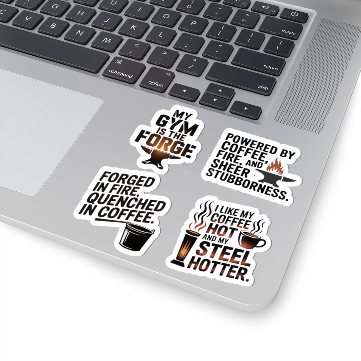 Blacksmith Sticker Pack – 4 PCS Funny Coffee Forge Humor Decal Set for Metalworkers Bladesmiths