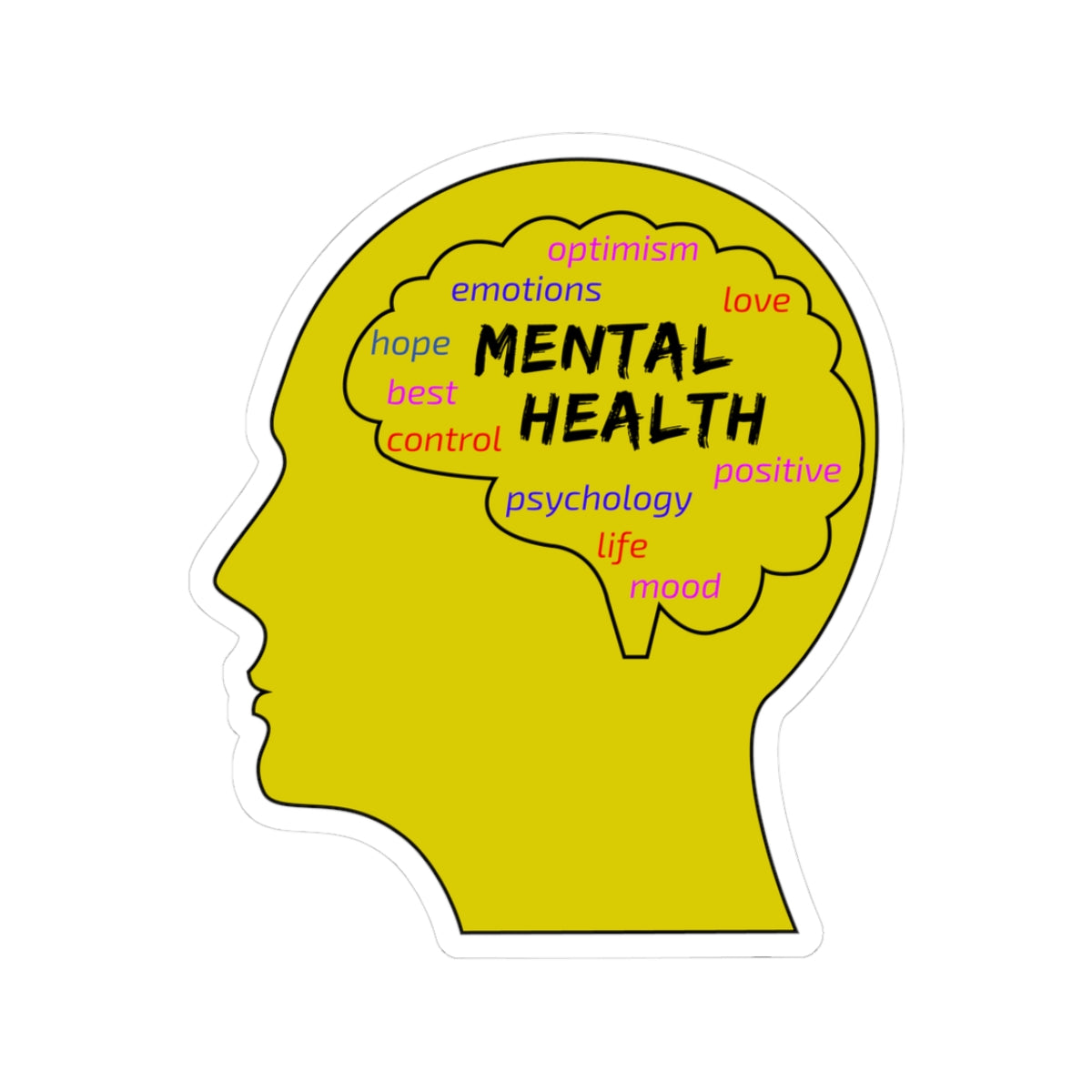 Mental Health Awareness Sticker - Psychology Brain Vinyl Decal for Therapists, Students, and Advocates