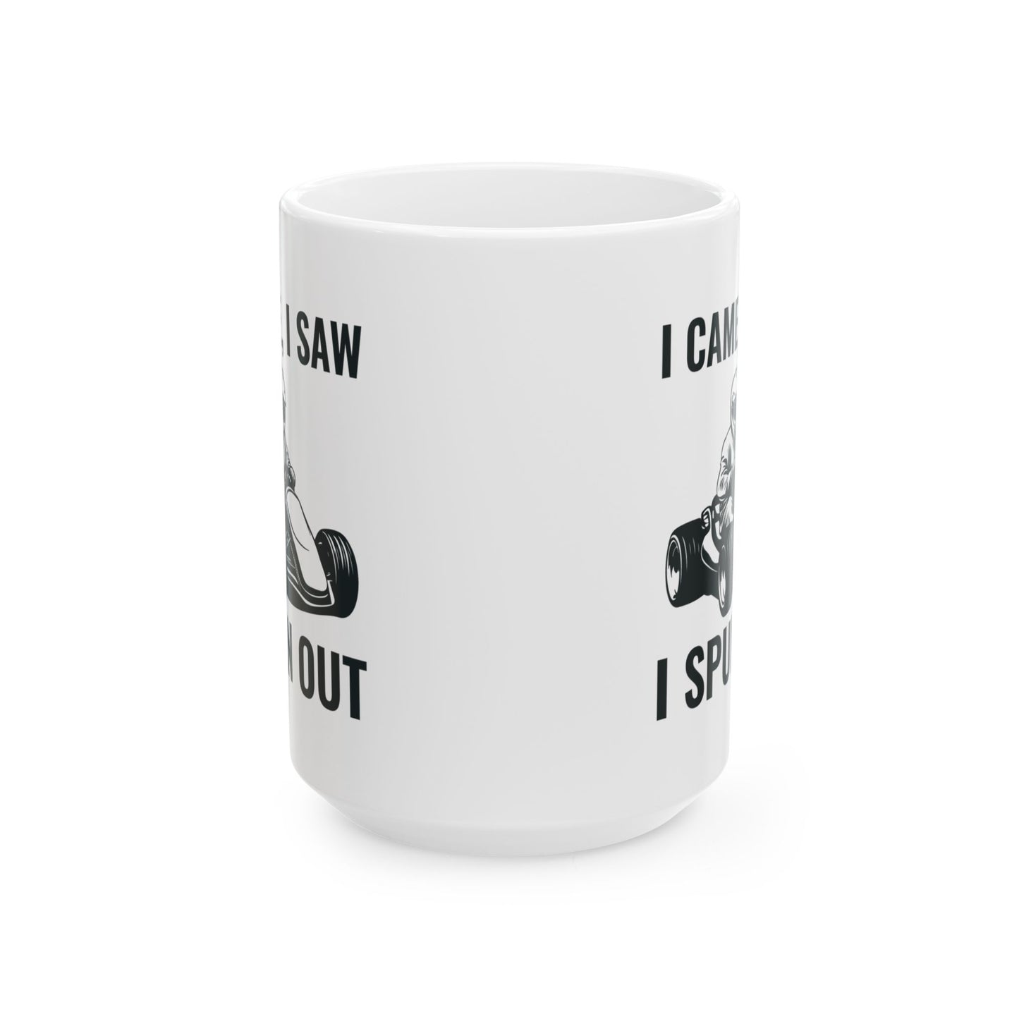 Go Kart Racing Mug - I Came, I Saw, I Spun Out Design