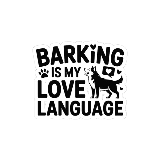 Vocal Husky Sticker - Barking Love Language Vinyl Decal for Talkative Dog Lovers