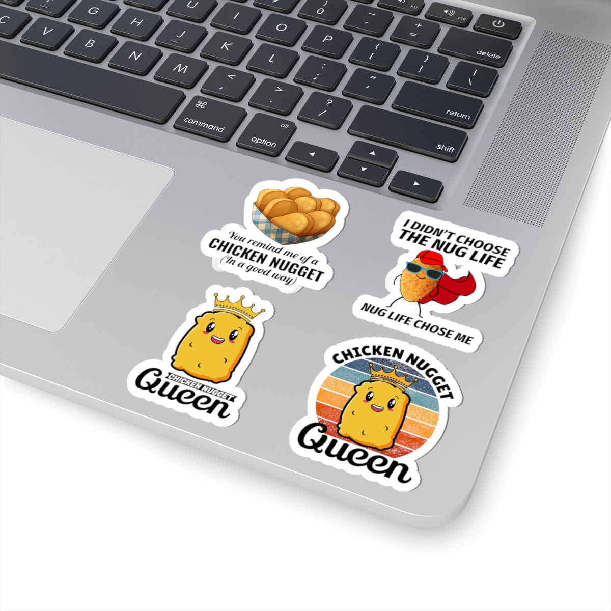 Nug Life Queen Sticker Pack – 4 PCS Funny Superhero Nugget Decals for Nugget Lovers Girls Women