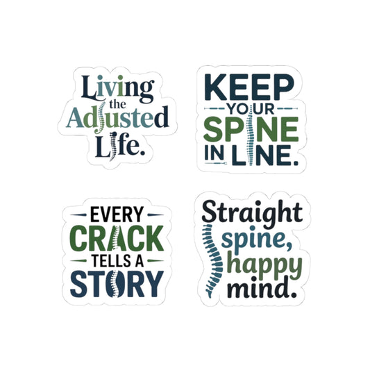Chiropractor Sticker Pack – 4 PCS Inspirational Spine Health Decals for Chiropractic Doctors Clinic Staff