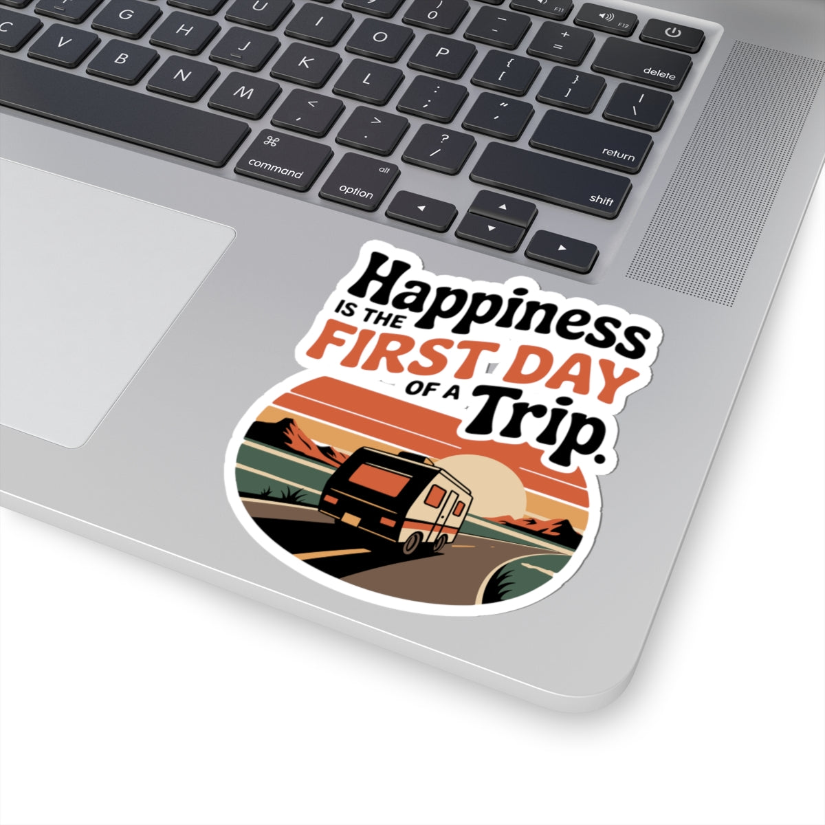RV Camping Joy Sticker - First Day of a Trip Vinyl Decal for Travelers