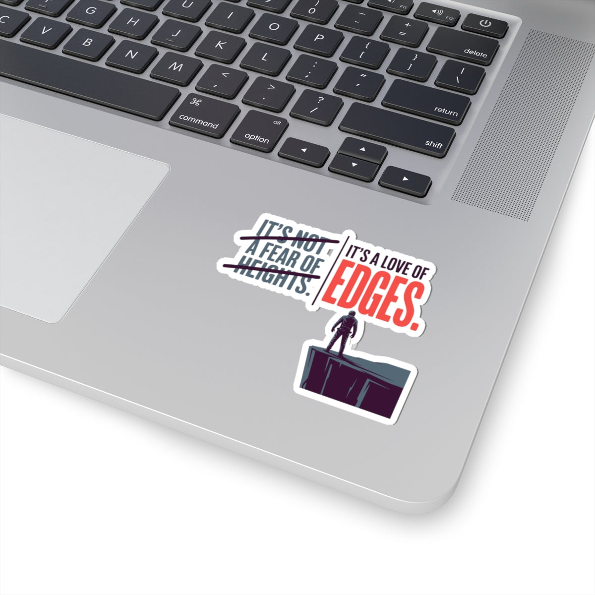 BASE Jumping Sticker – Witty Fear of Heights Strikethrough Decal for Extreme Sports Fans Thrill Seekers