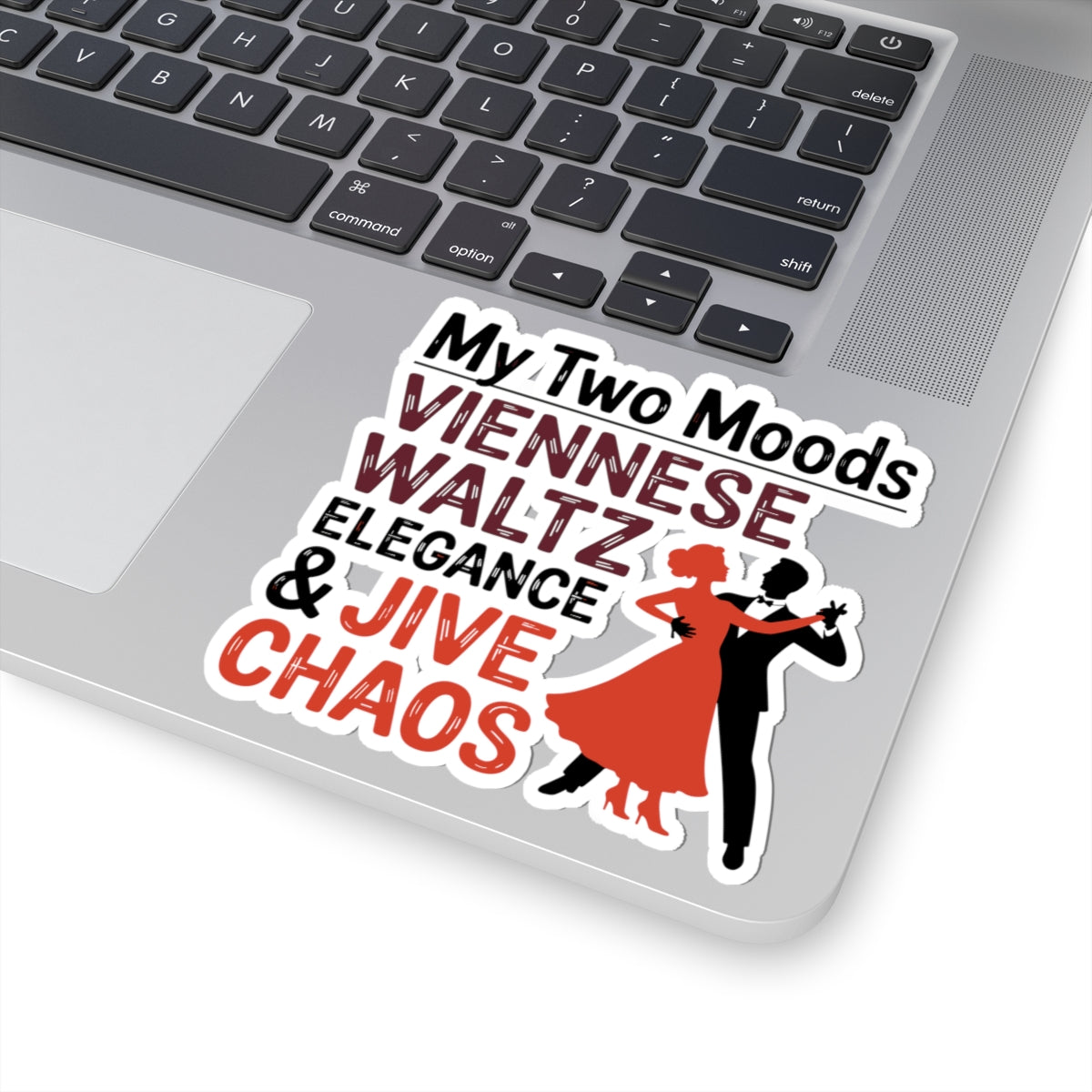 Dance Moods Sticker - Elegance & Chaos Vinyl Decal for Ballroom Dancers, Competition Teams