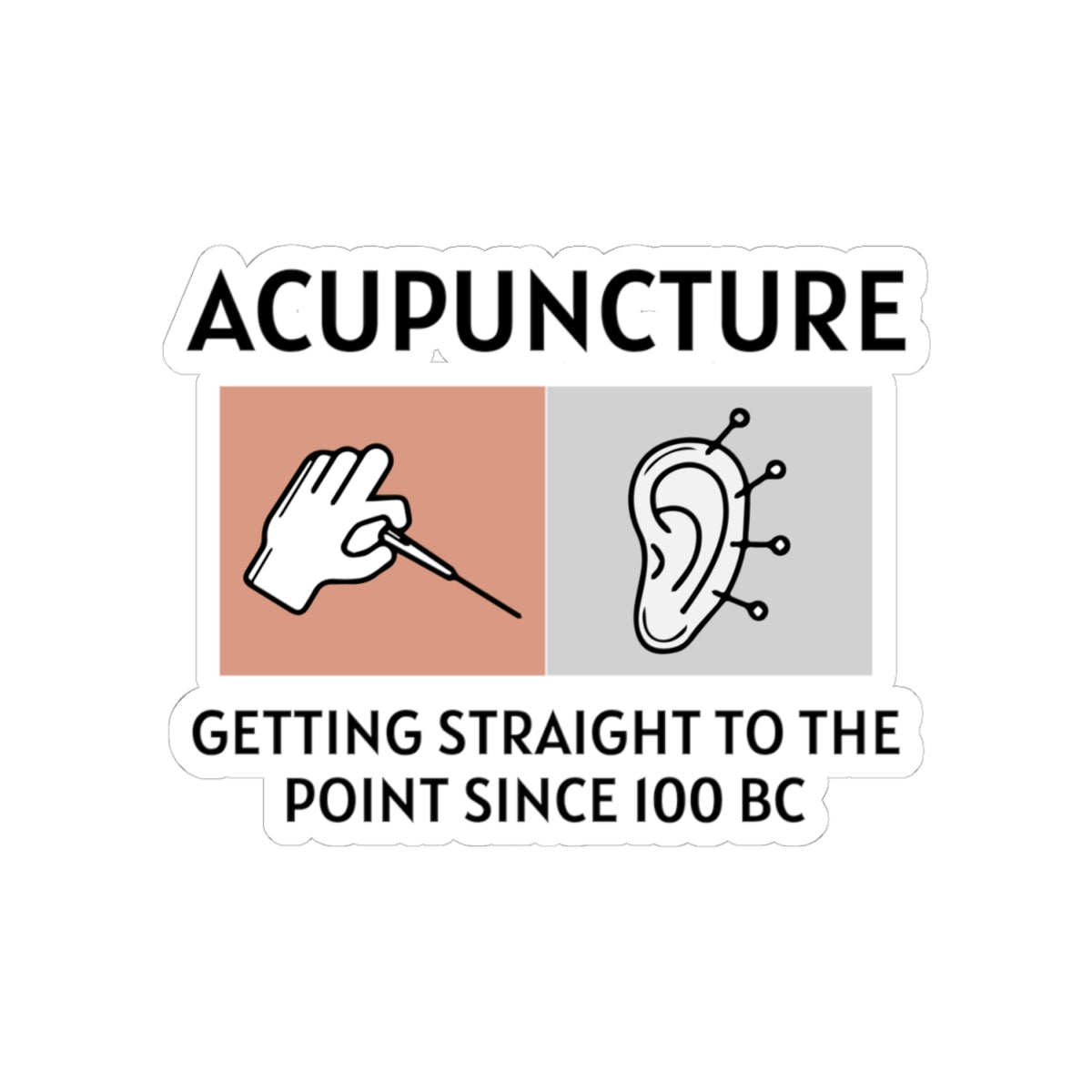 Historical Acupuncture Sticker - Straight to the Point Vinyl Decal for Acupuncturists, TCM Practitioners