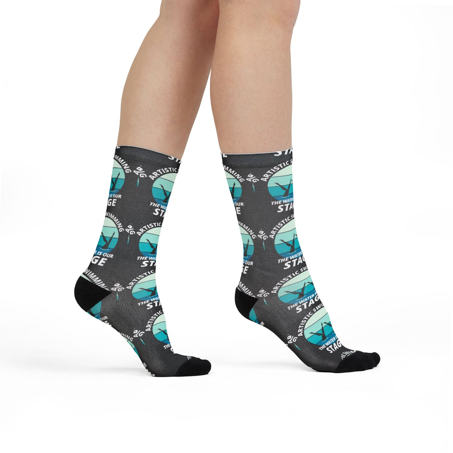 Synchro Swim Socks - The Water Is Our Stage Socks for Synchronized Swimmers, Teams