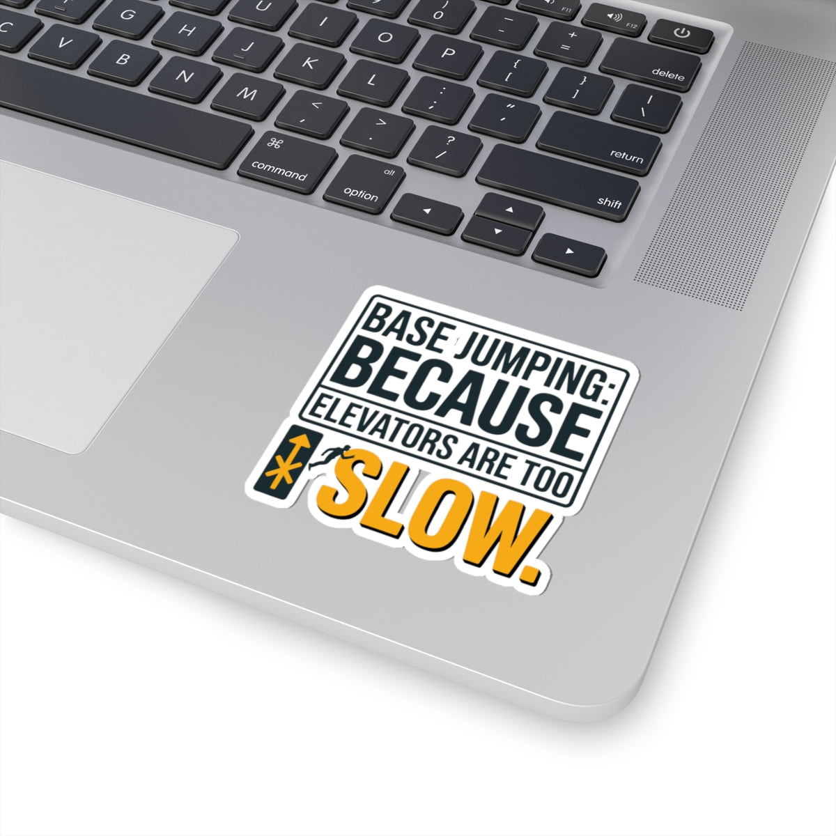 Base Jumping Sticker for Car Laptop – Humorous Speed Decal for Extreme Athletes Adrenaline Junkies Skydivers