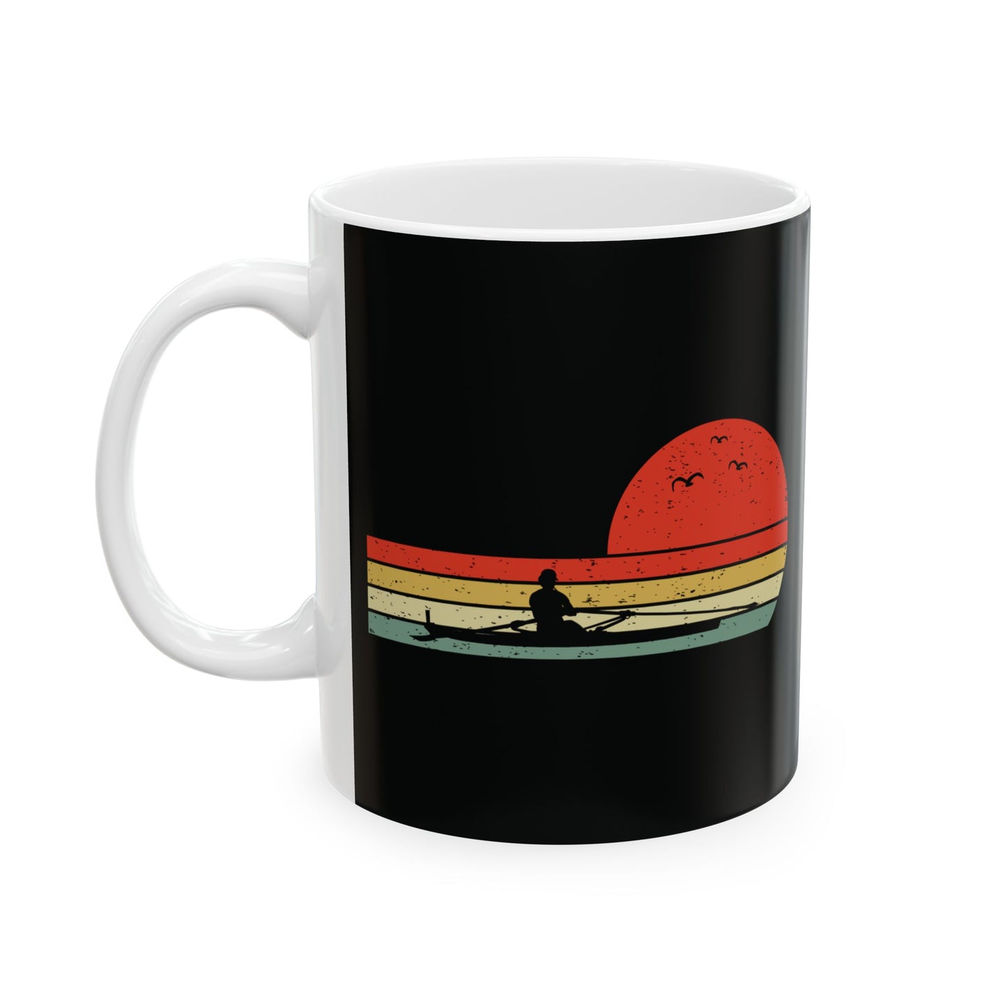 Rowing Mug Retro Sunset Sculler Water Sport Enthusiast Cup