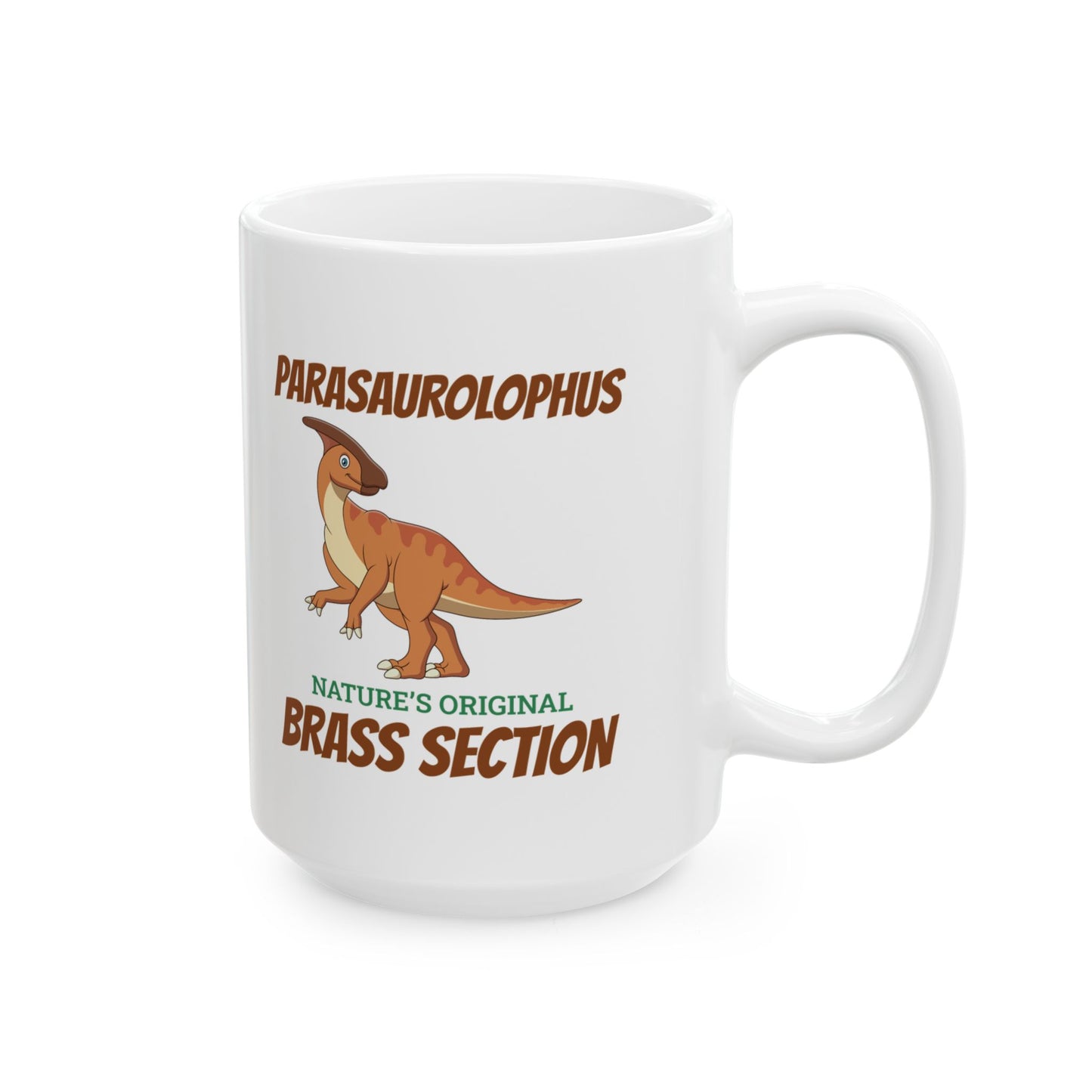 Dinosaur Fossil Mug Parasaurolophus Crest Design for Paleontology Fans