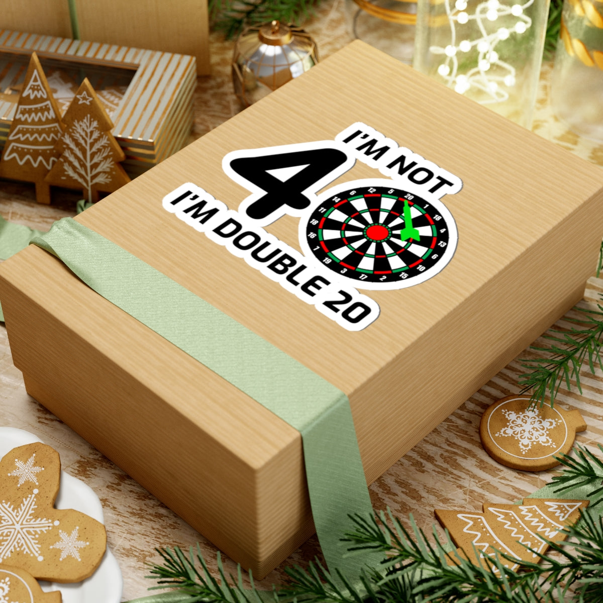 Double 20 Dart Sticker - Birthday Player Vinyl Decal for Dart League Enthusiasts