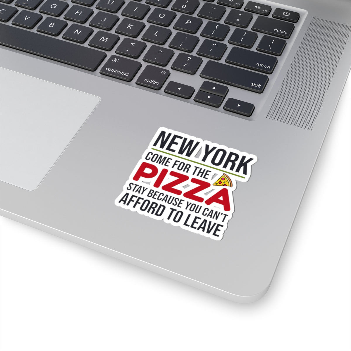 NYC Pizza Sticker - Broke But Happy Vinyl Decal for Foodie New Yorkers