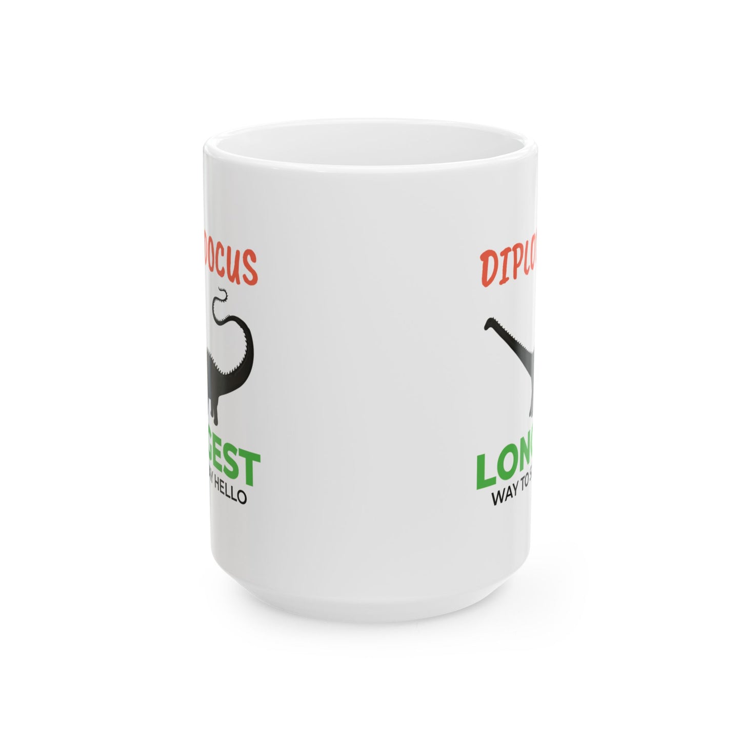 Dinosaur Fossil Mug for Sauropod Enthusiasts Diplodocus Silhouette Design