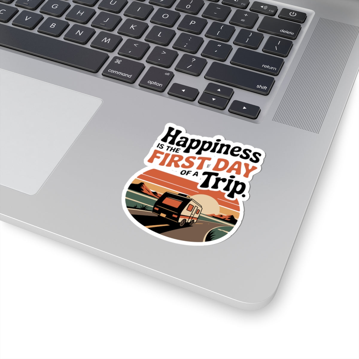 RV Camping Joy Sticker - First Day of a Trip Vinyl Decal for Travelers